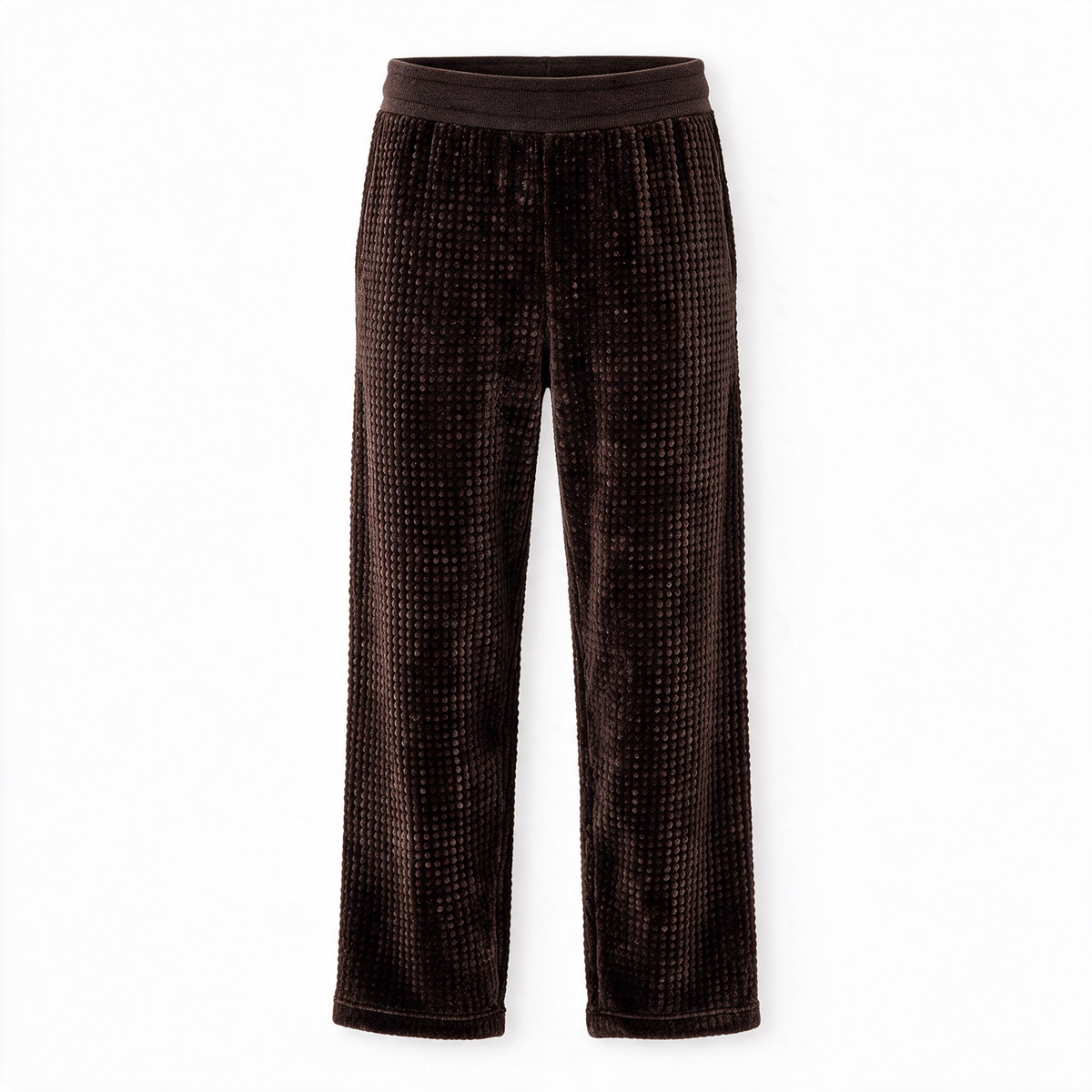Waffle Velour Pants — Dark Chocolate