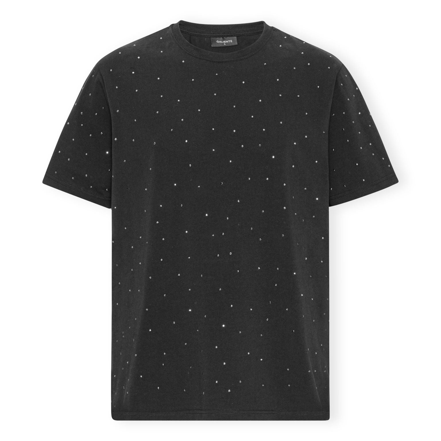 Black oversize T-shirt with rhinestones