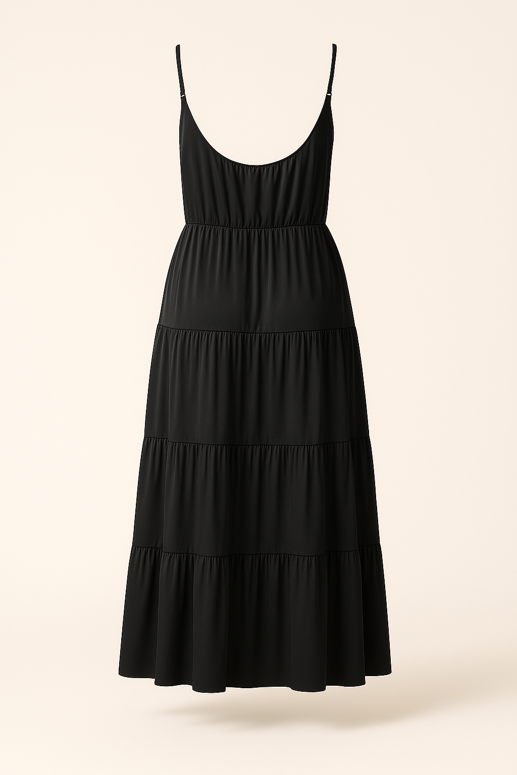 Black loose satin dress