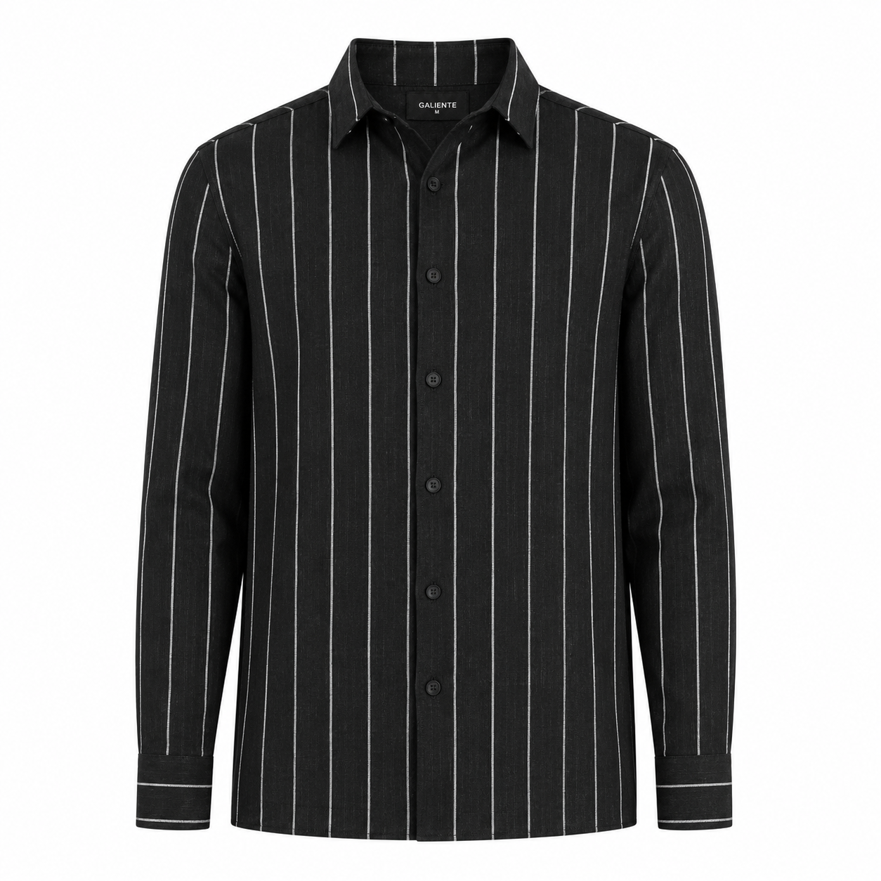 Stripe Linen Shirt — Black