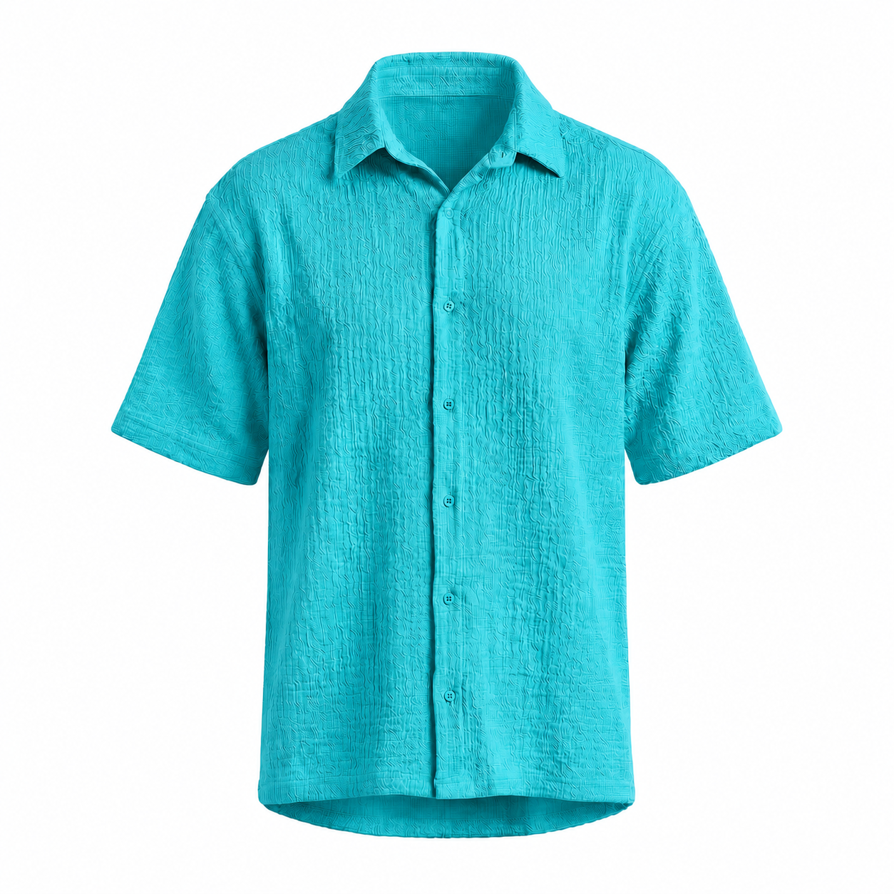 Turquoise textured Crepe Shirt