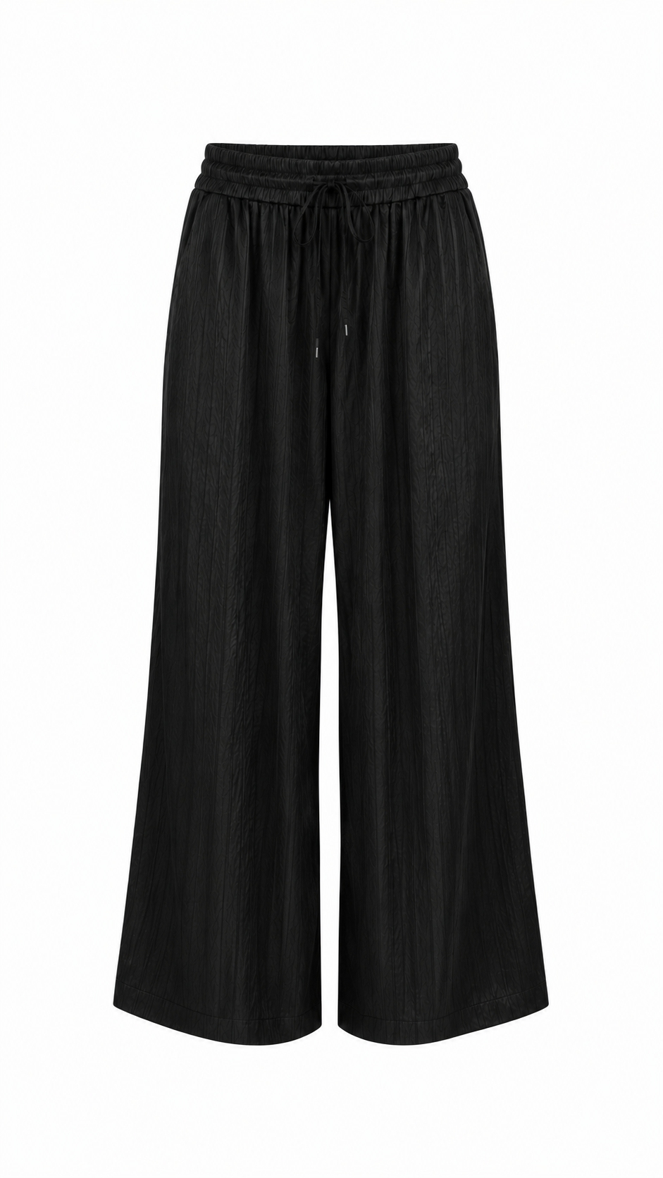Crinkle Silk Pants — black