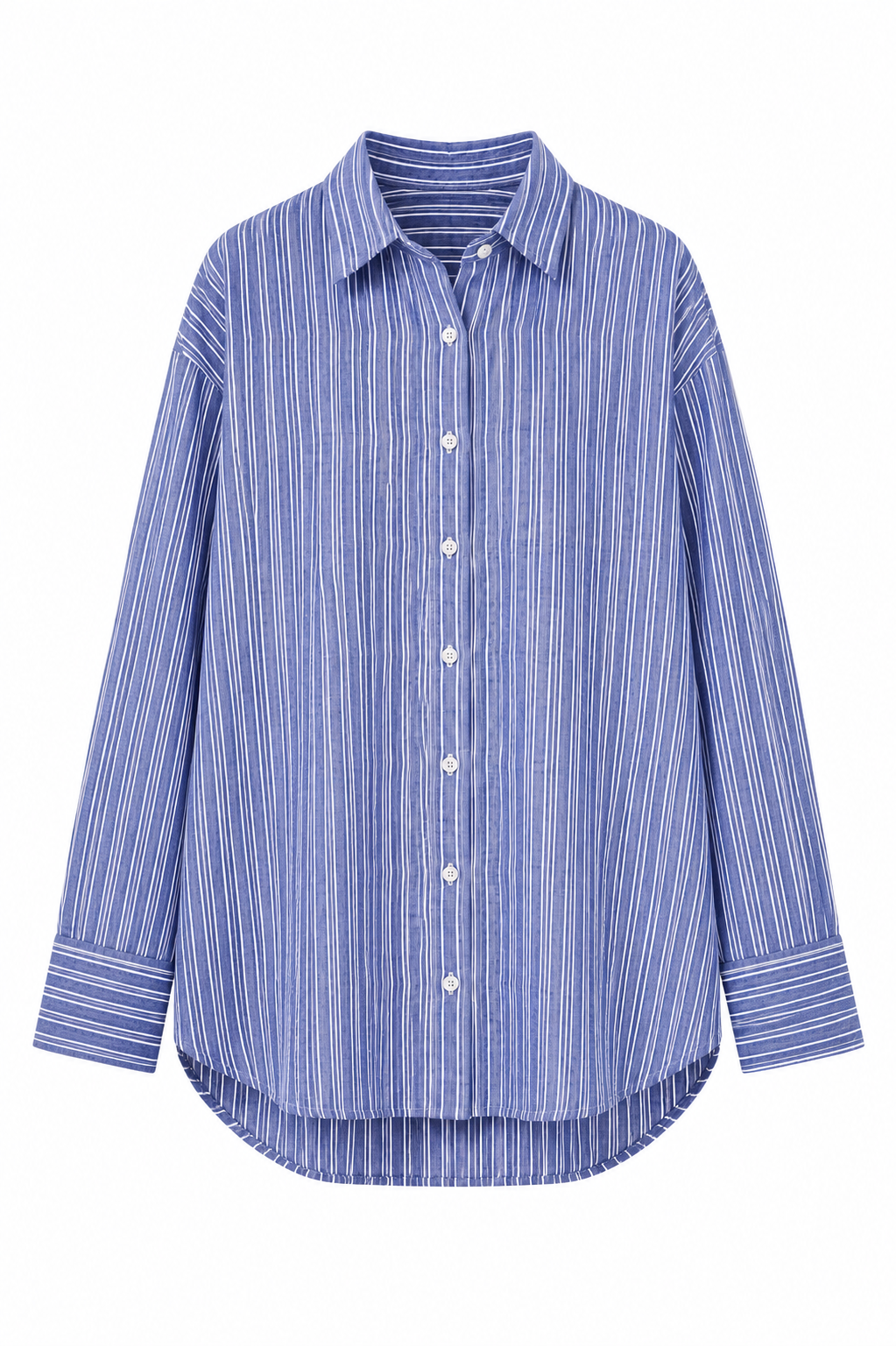 Striped Linen Shirt — Blue