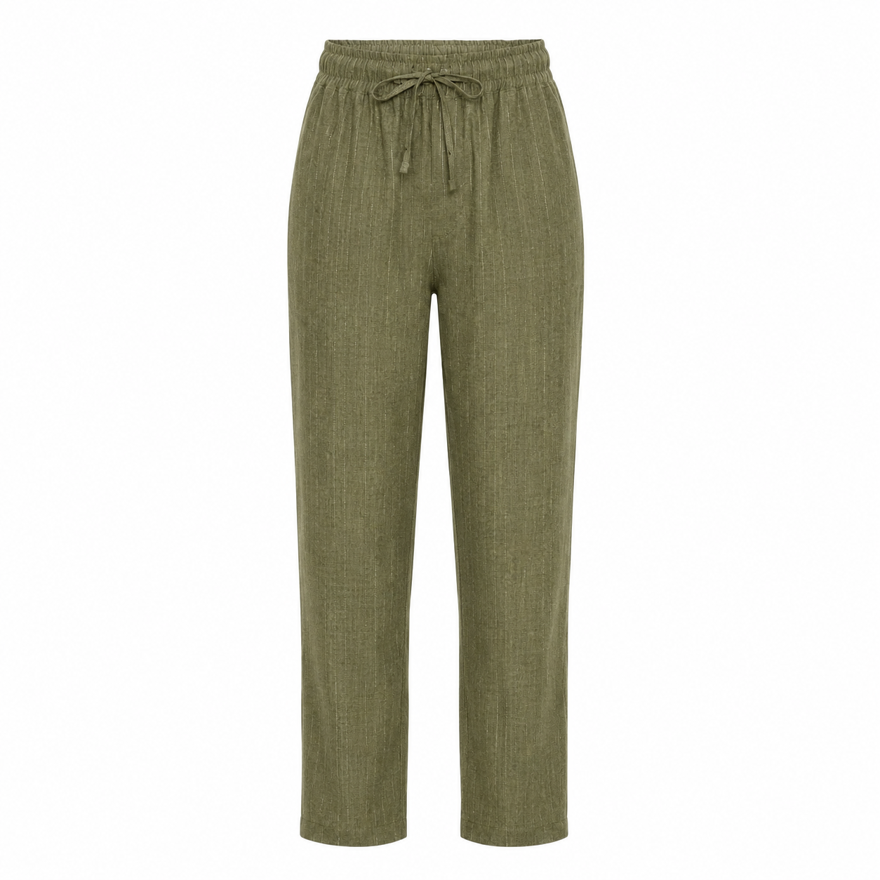 Slub Linen Pants — Army