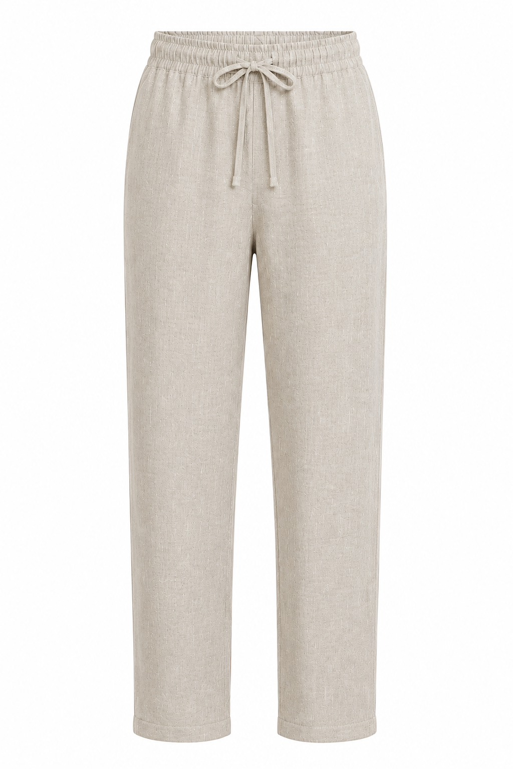 Slub Linen Pants — Beige