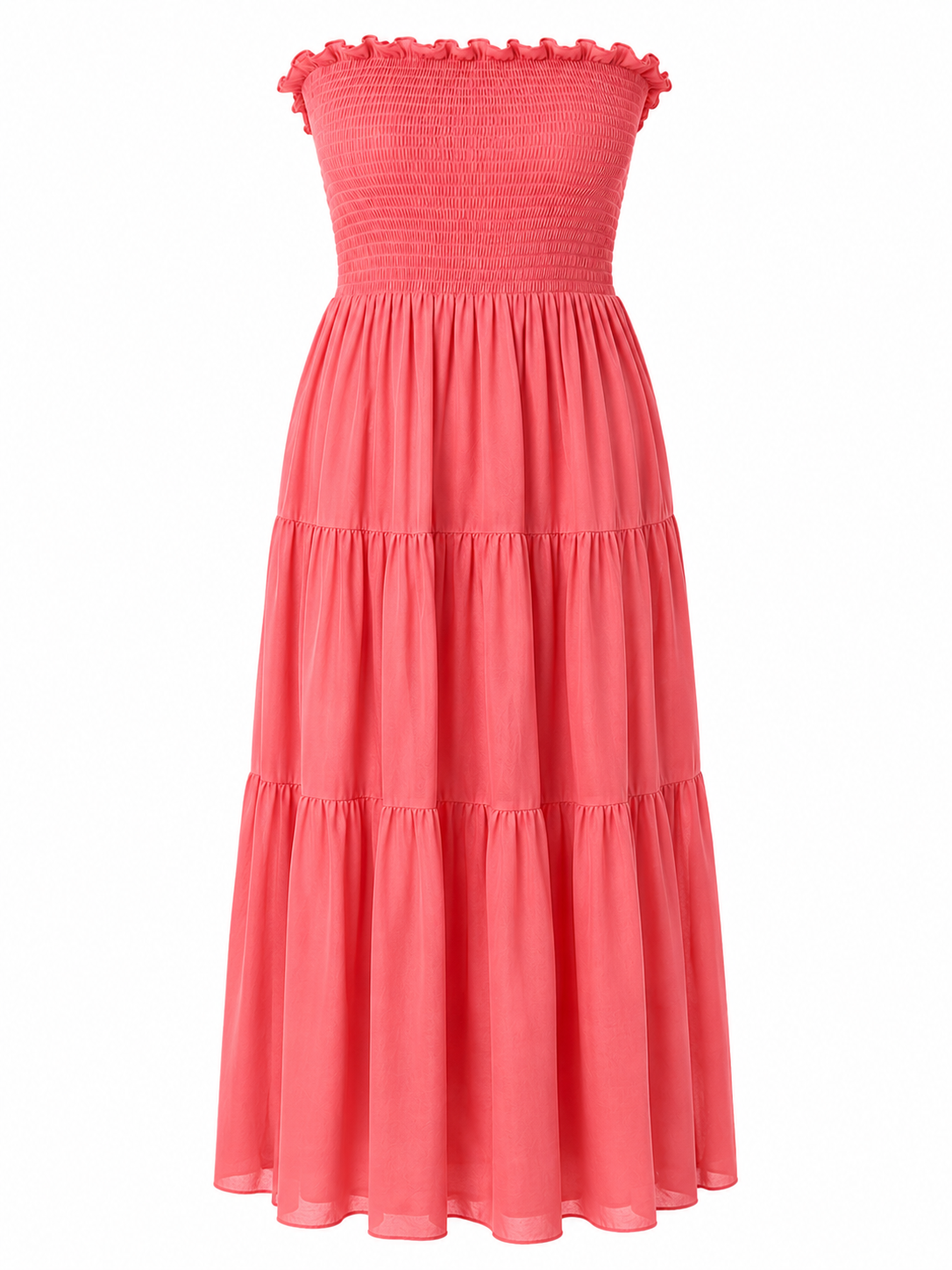 Riviera Voile Dress — Coral