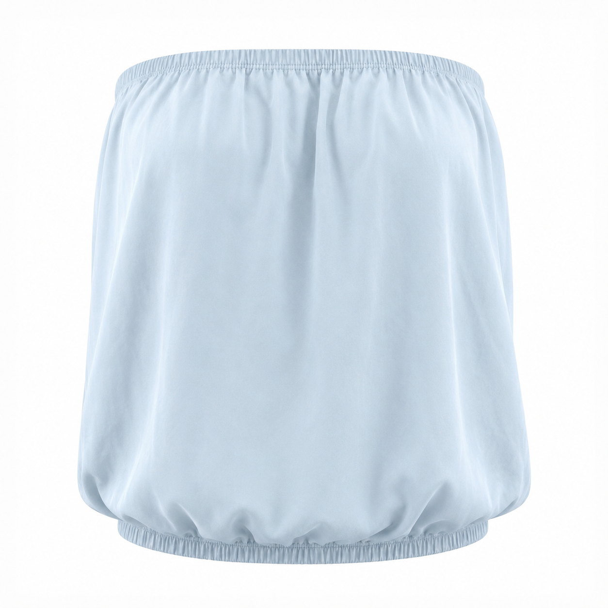 Ice Blue Strapless Balloon Top