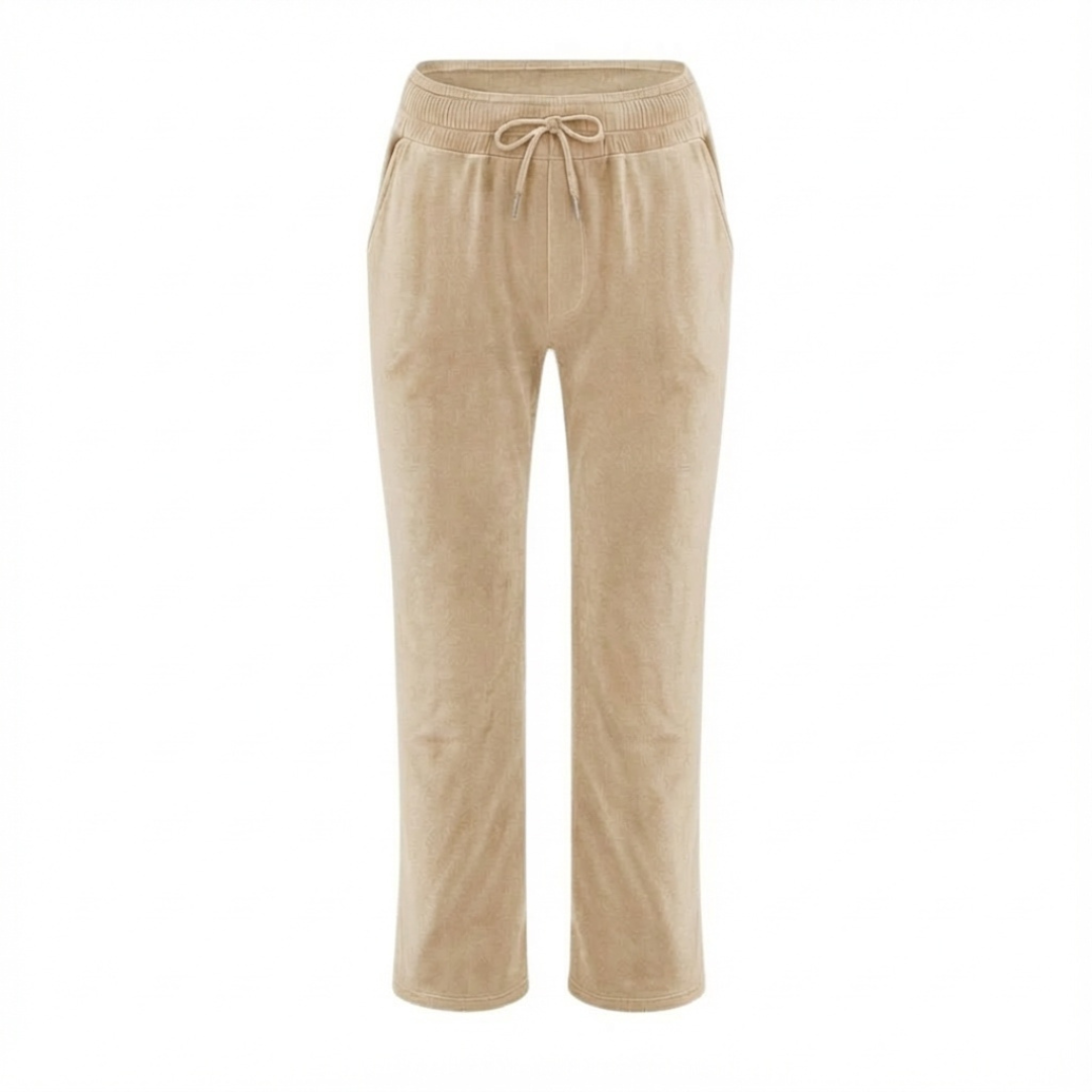 Beige Velvet Pants
