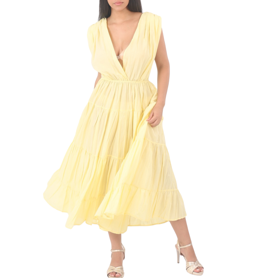 Yellow voile dress