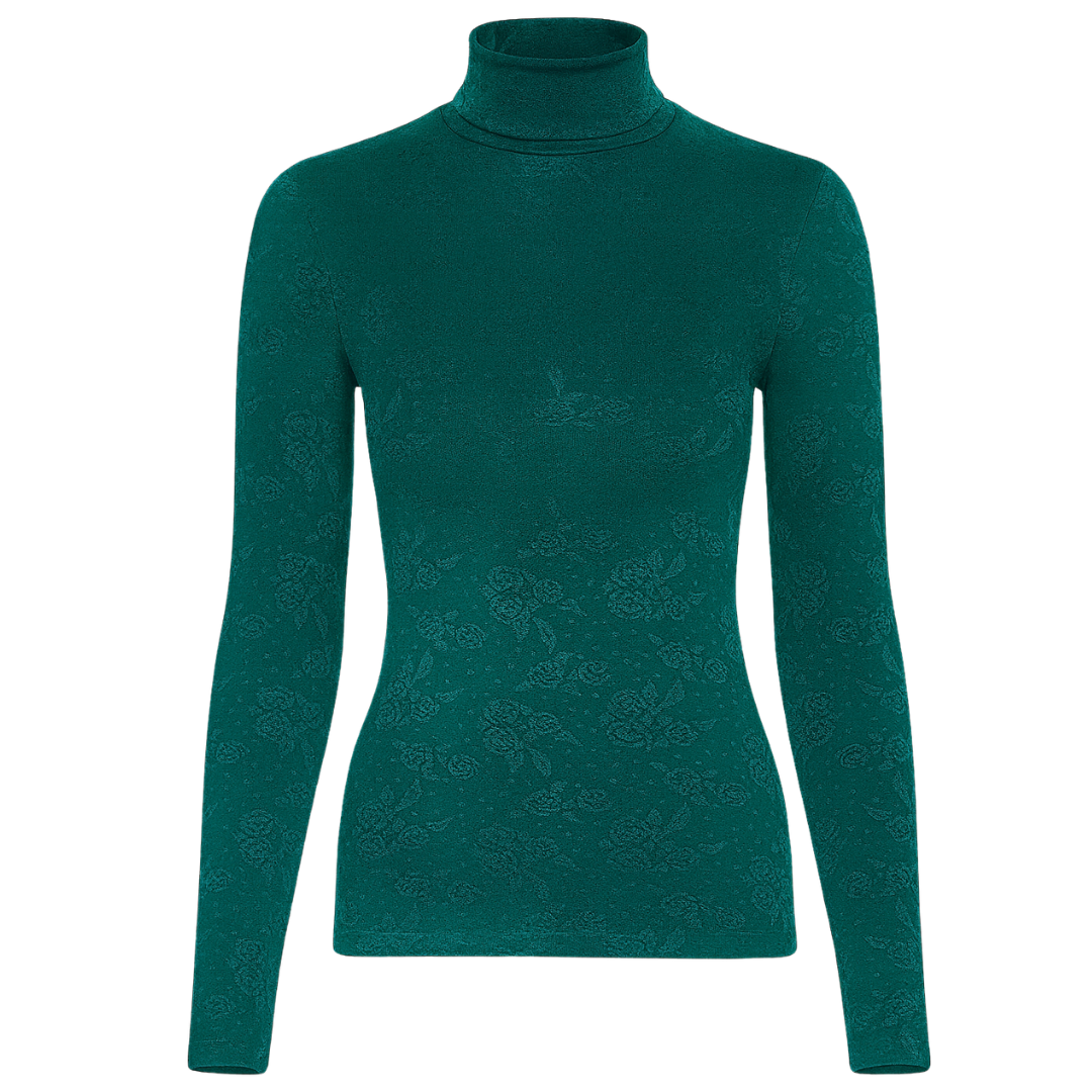 Emerald hi-collar top