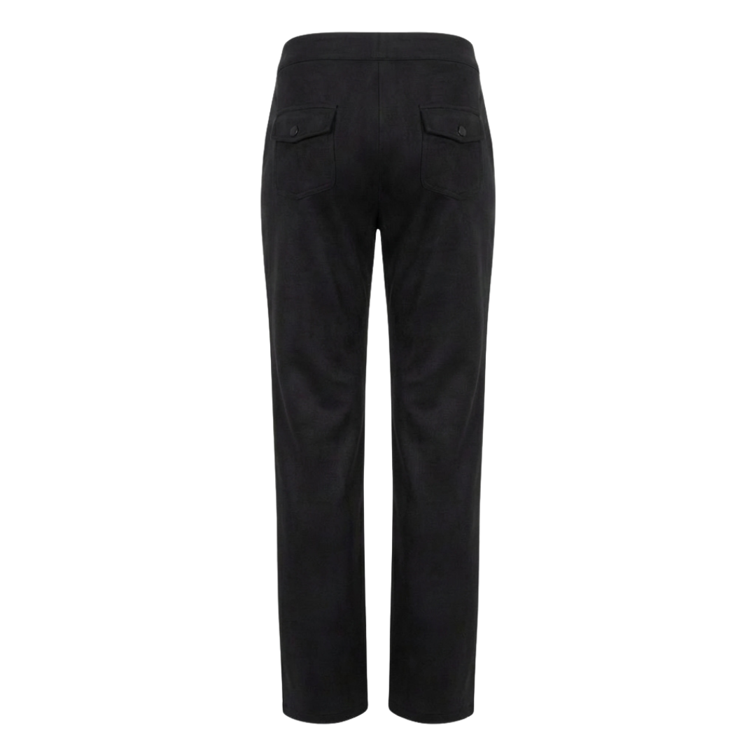 Black suede pants