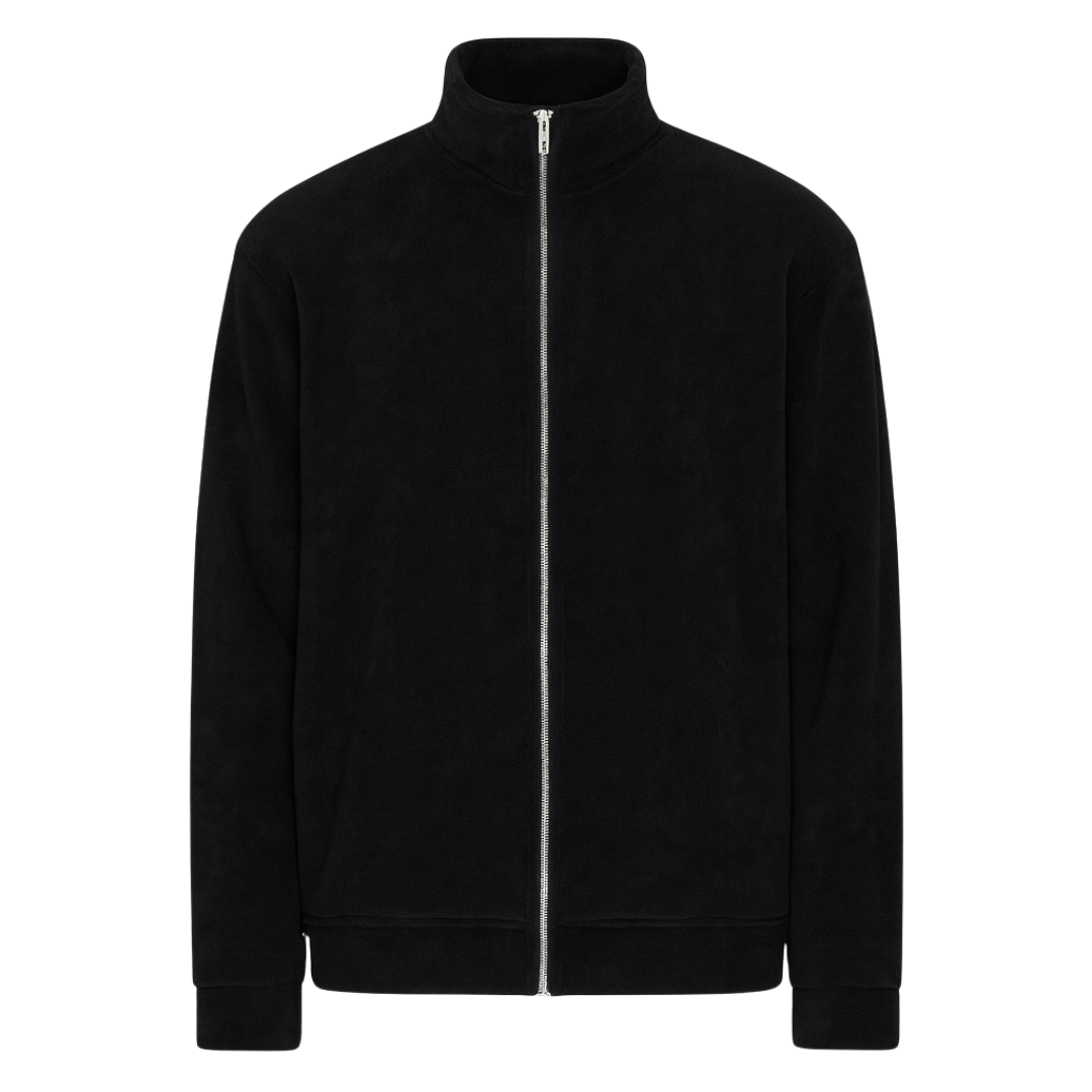 Black velvet funnel neck