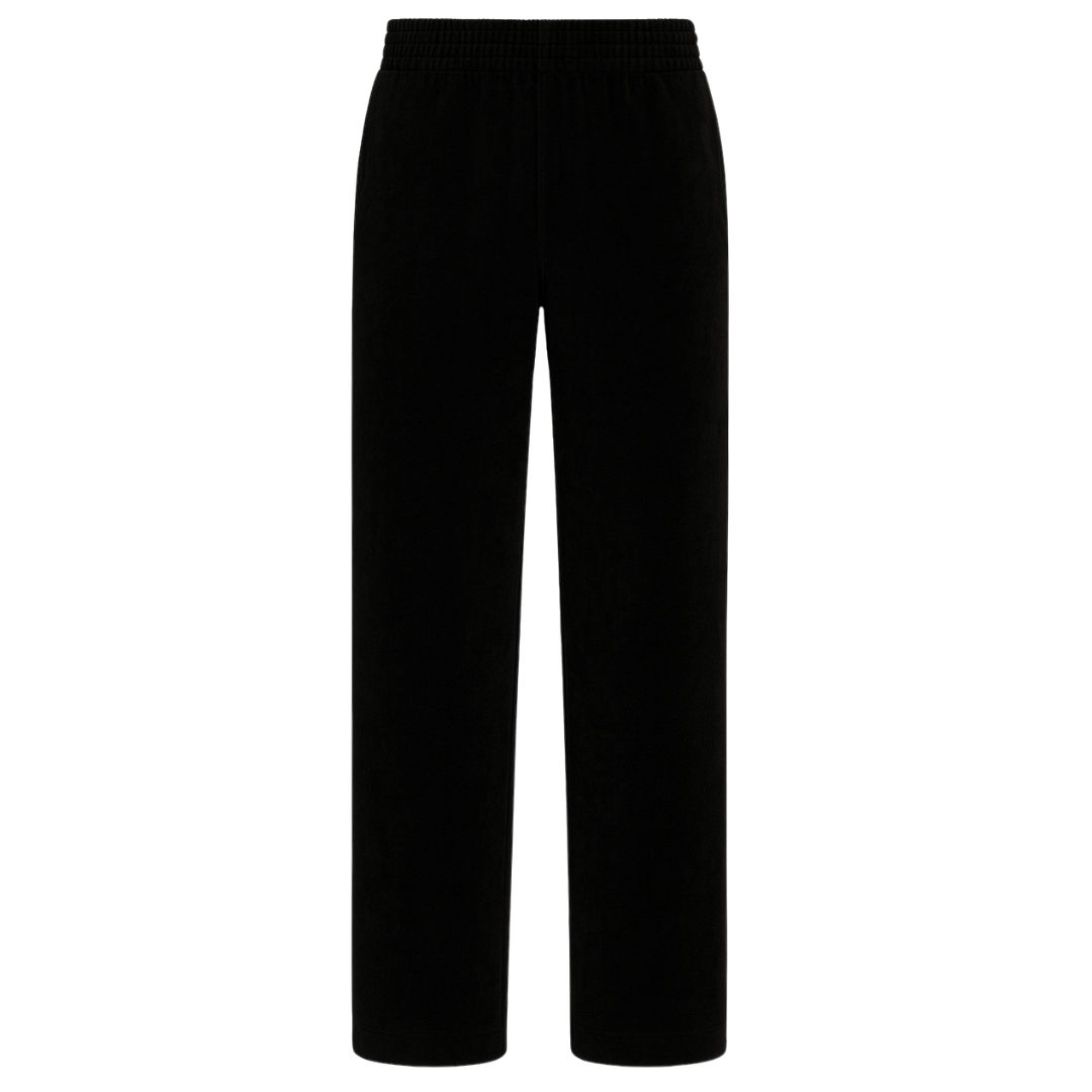Black velvet sweatpants