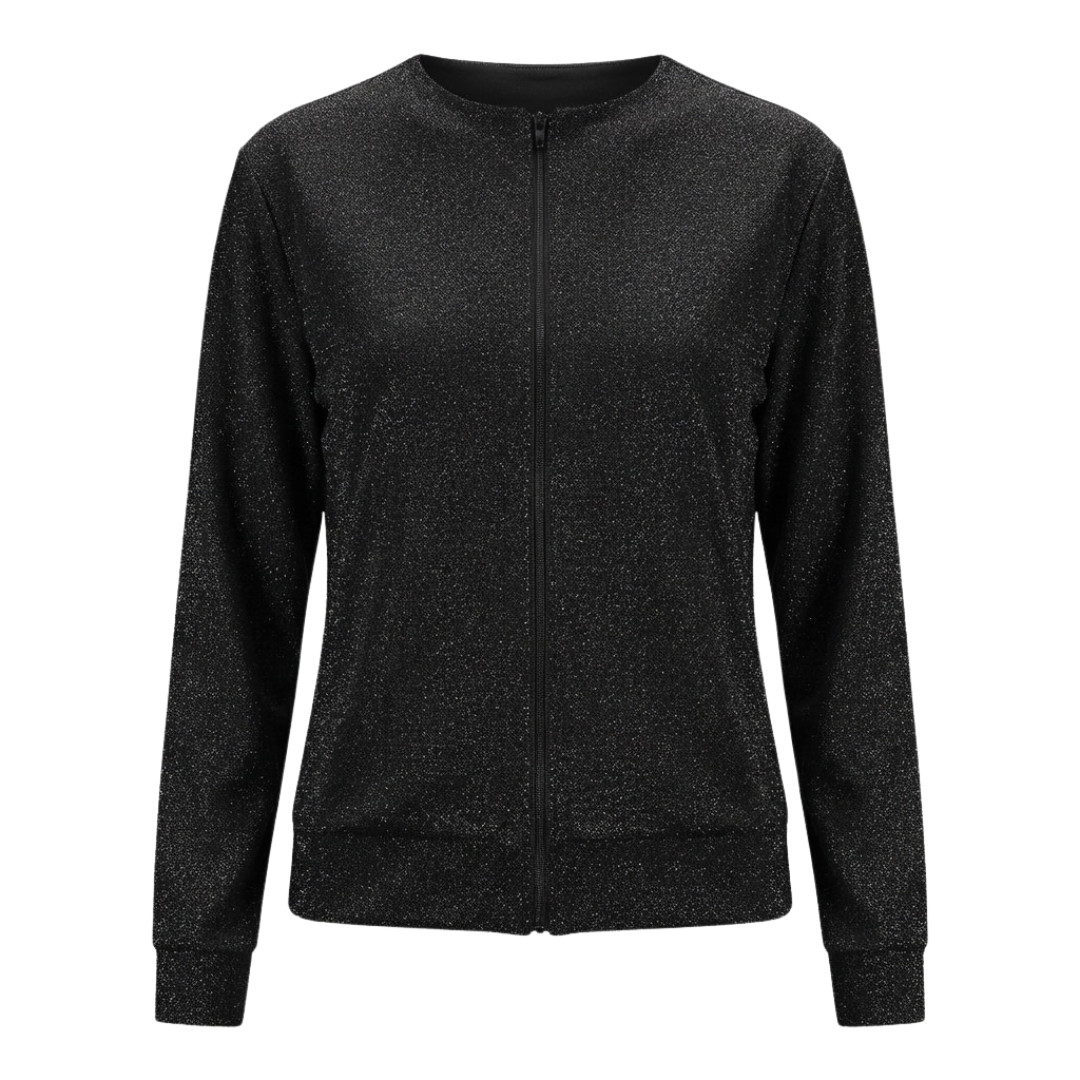 Shimmer black Double-Layer Cardigan