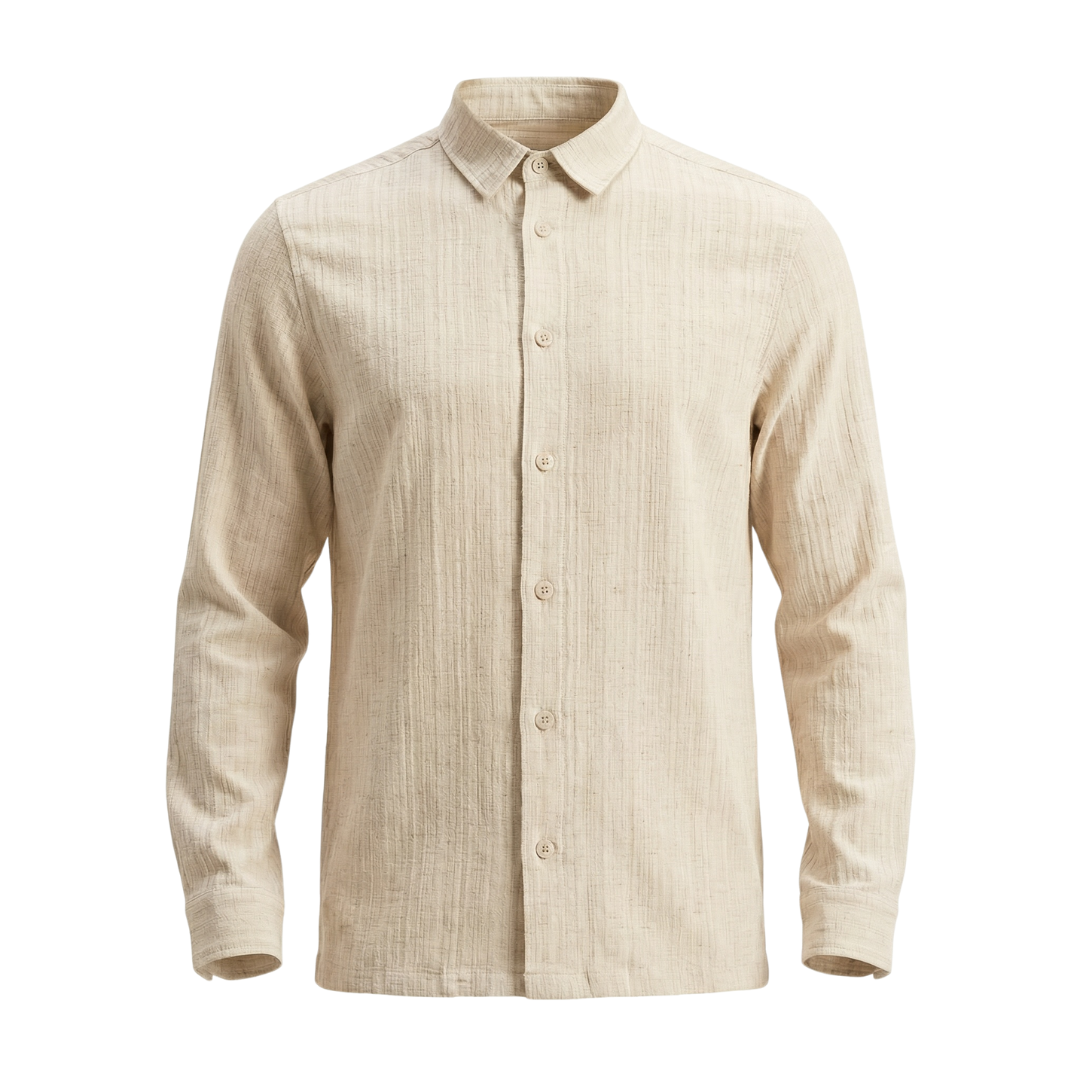 قميص كتان خفيف كرينكل