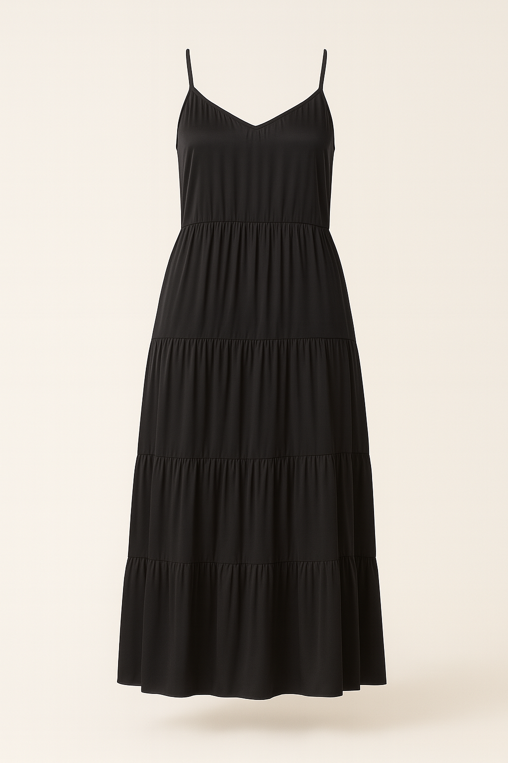 Black loose satin dress