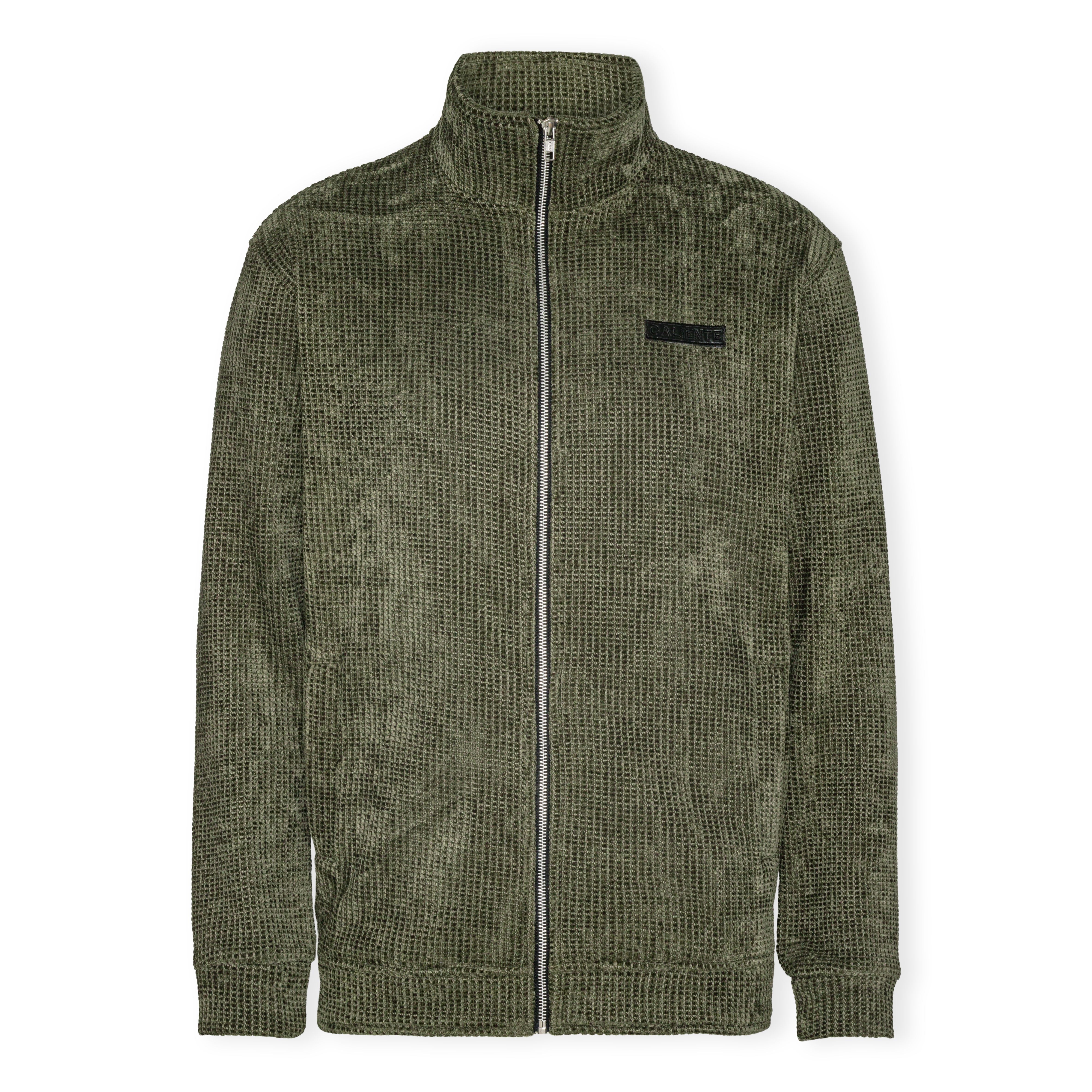 Green velvet cardigan