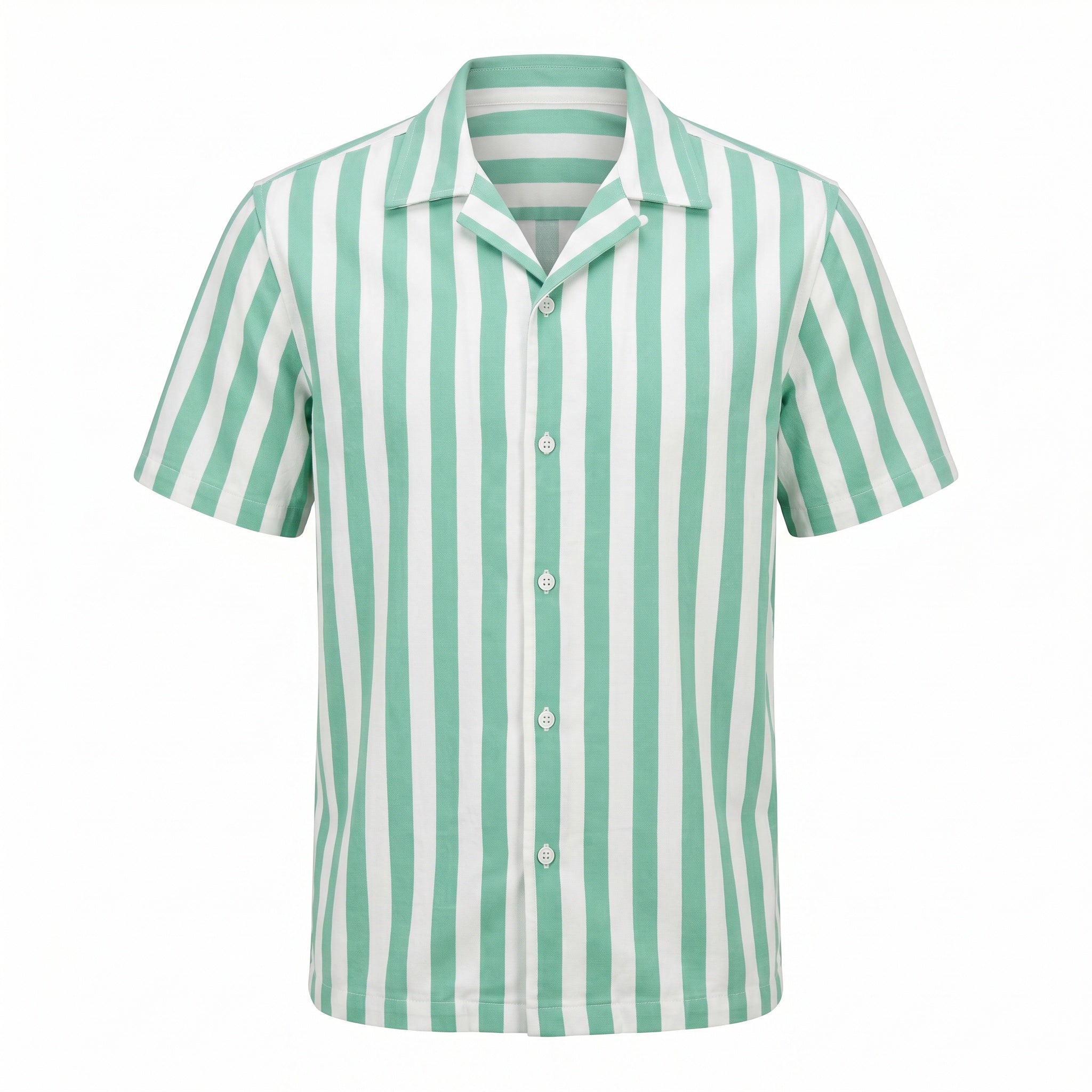 The Riviera Stripe Shirt — Mint Green & White