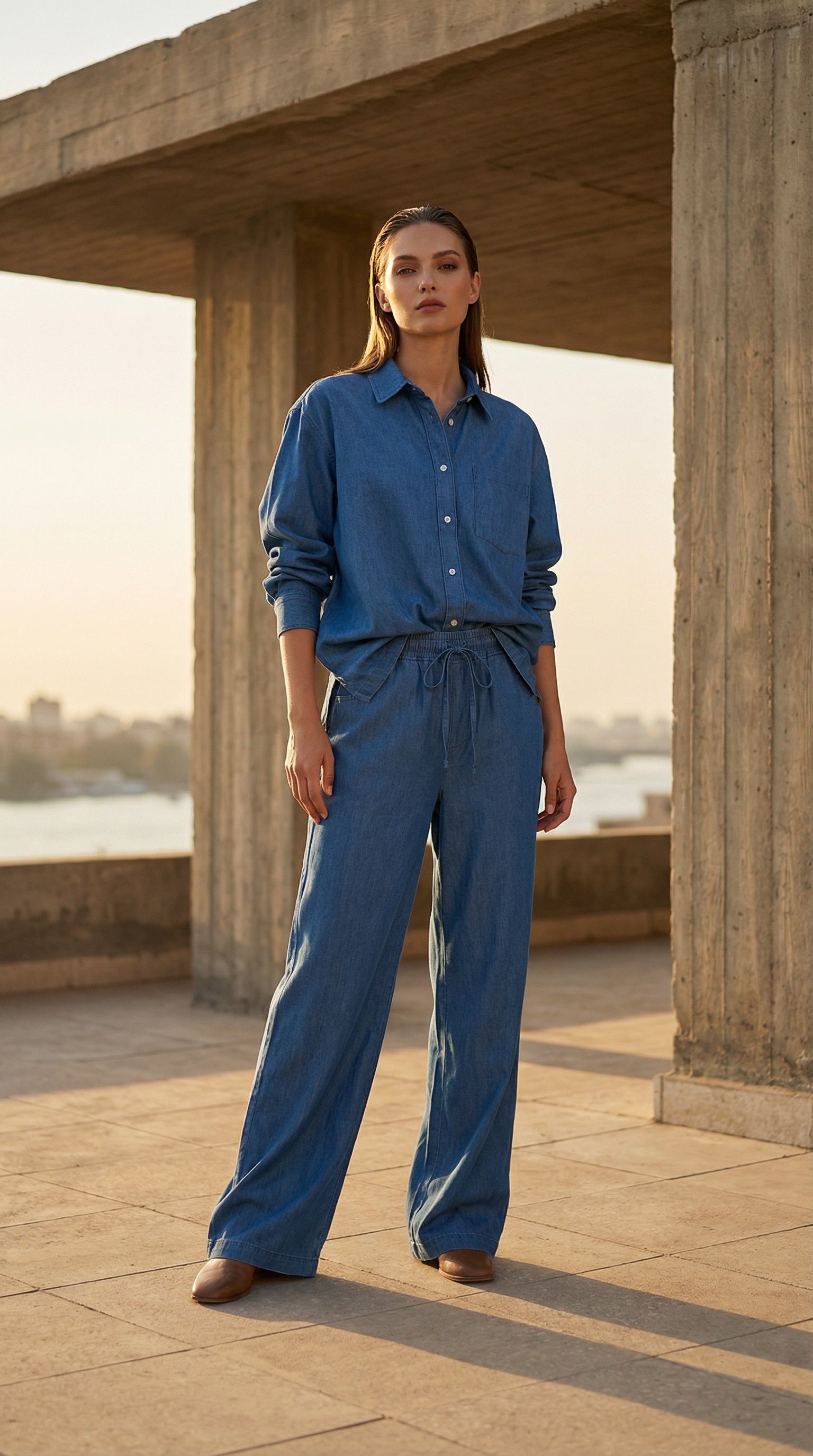 Lightweight Oversized Denim Shirt