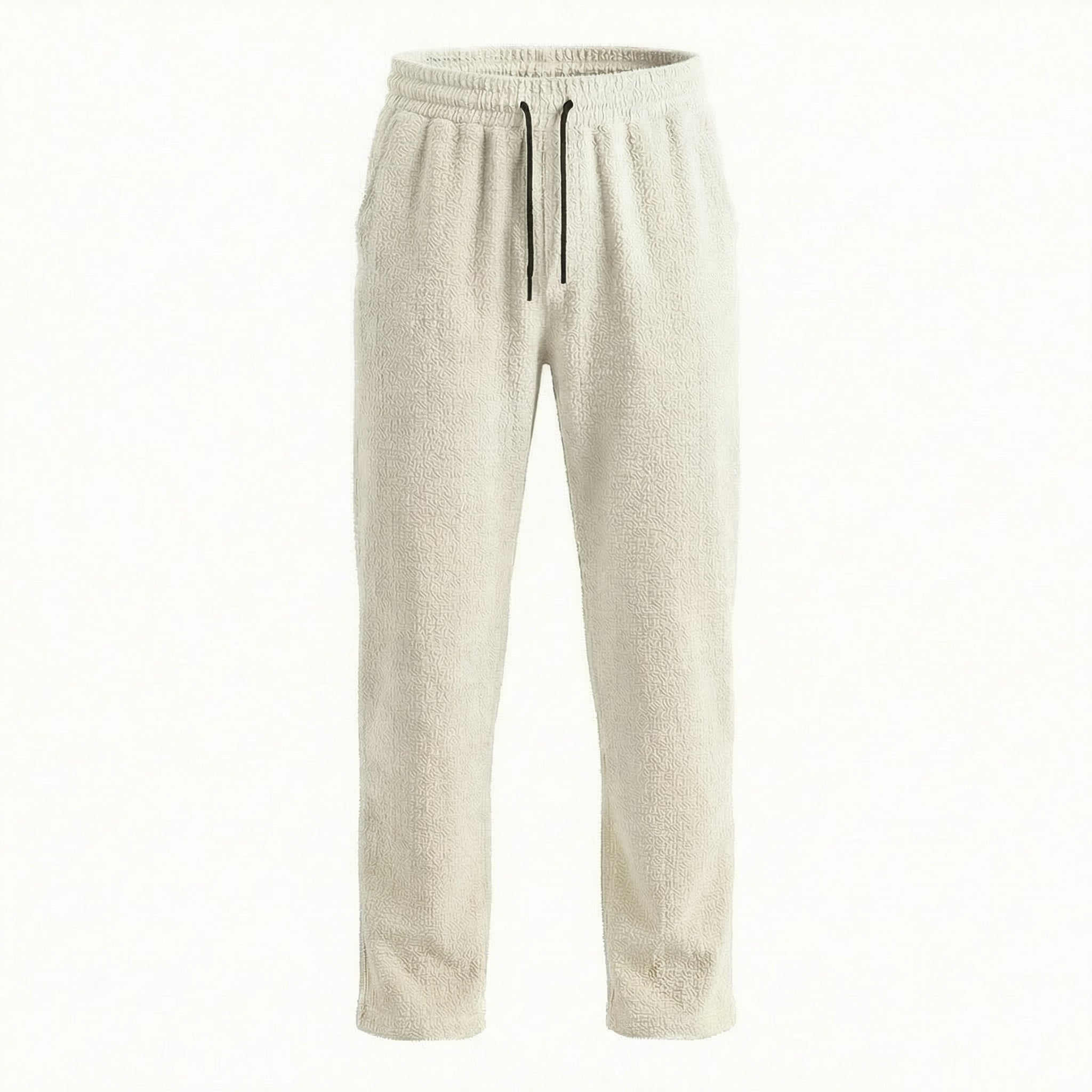 Offwhite Textured Crepe Pants