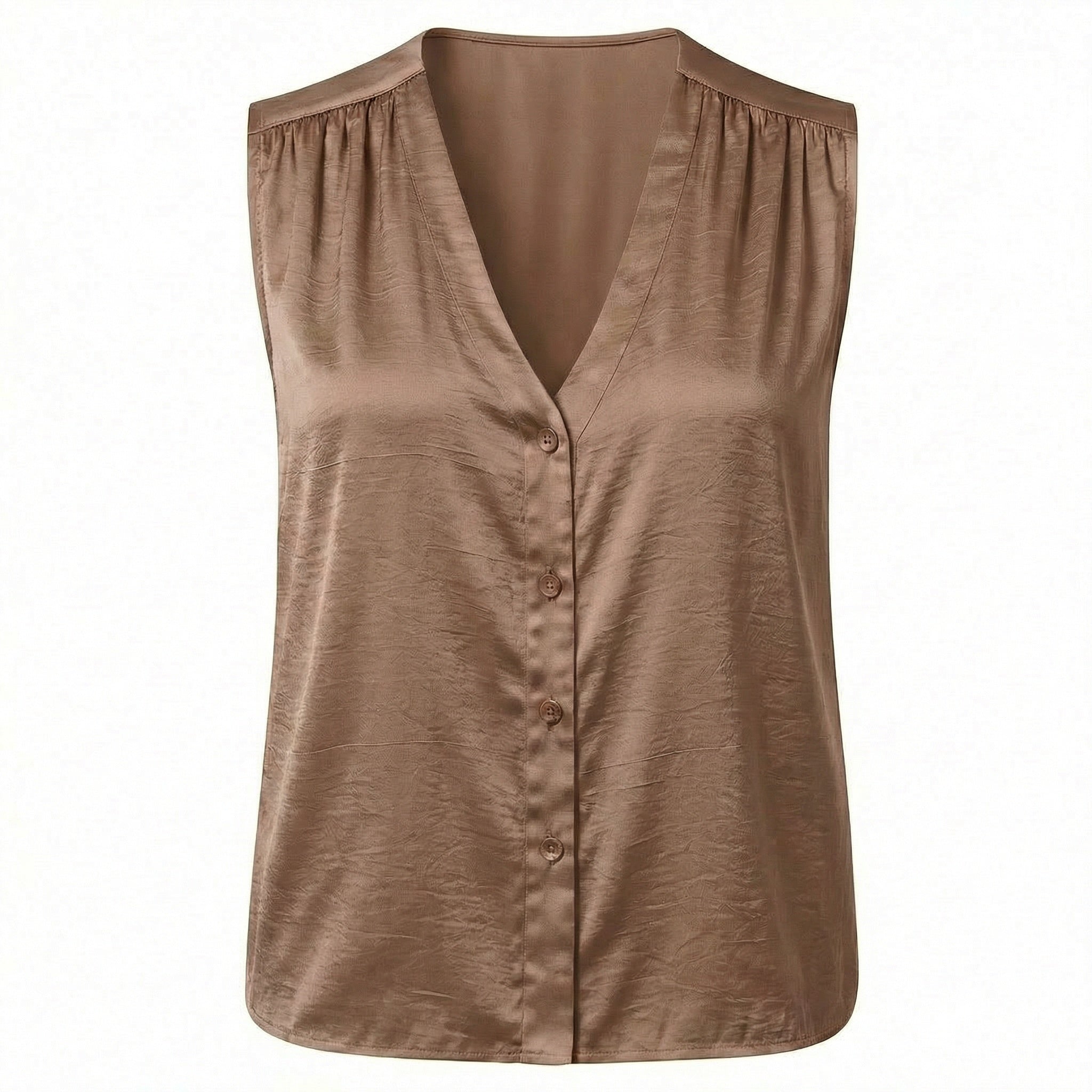 بلوزة ساتان موكا