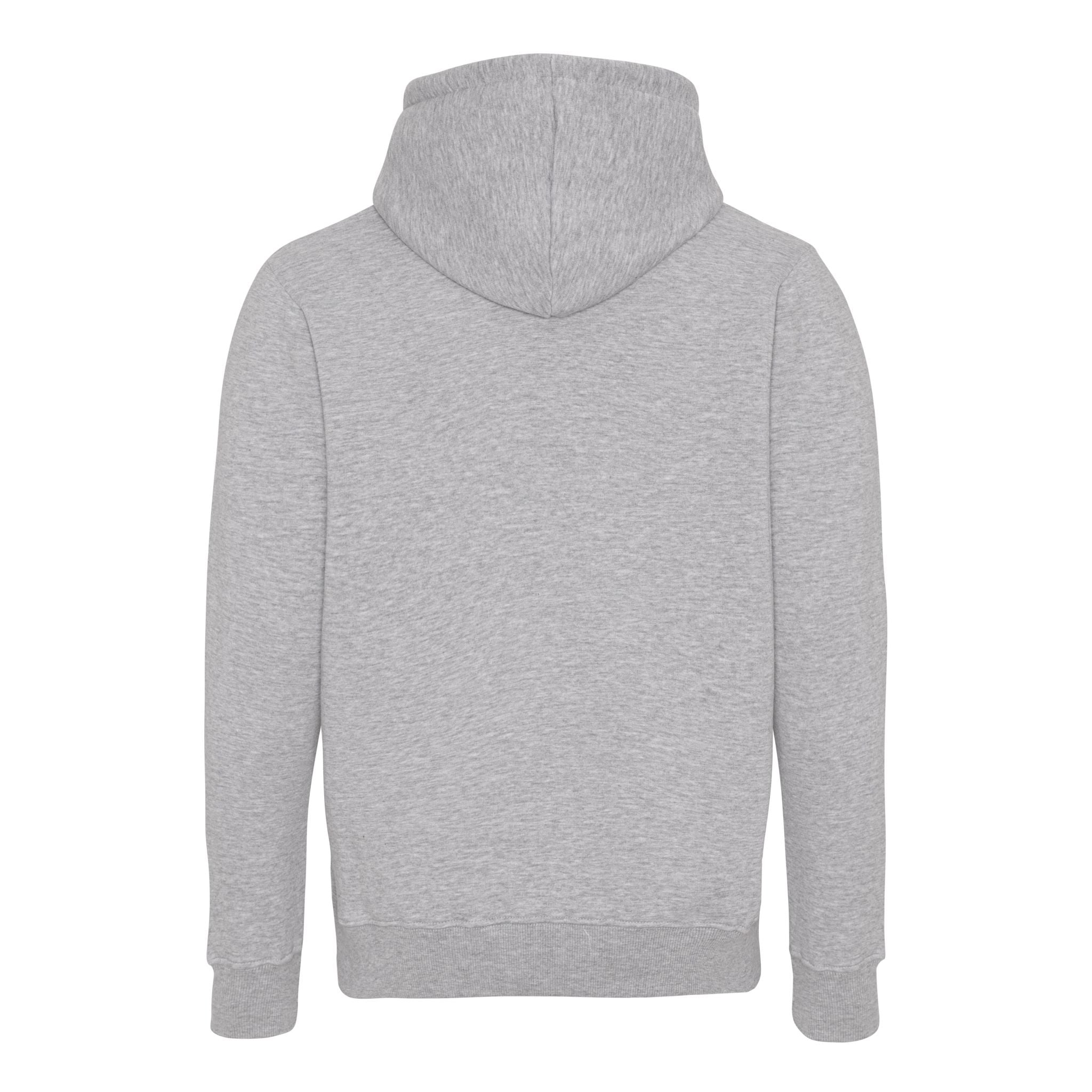 Grå melange hoodie bagside