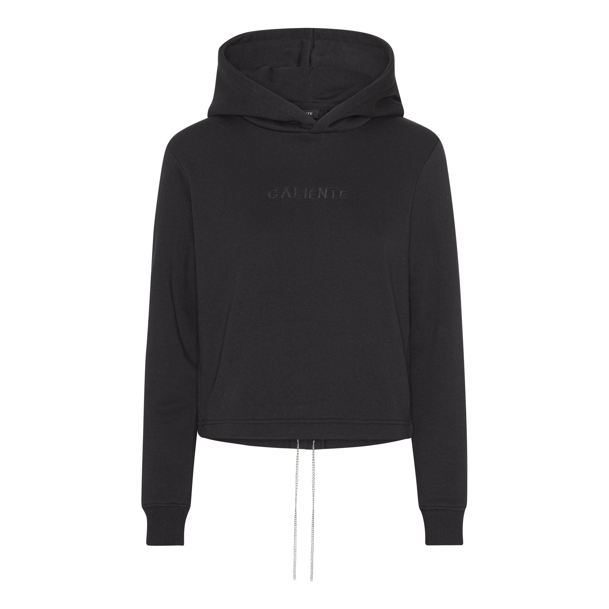 Black hoodie with metal cord
