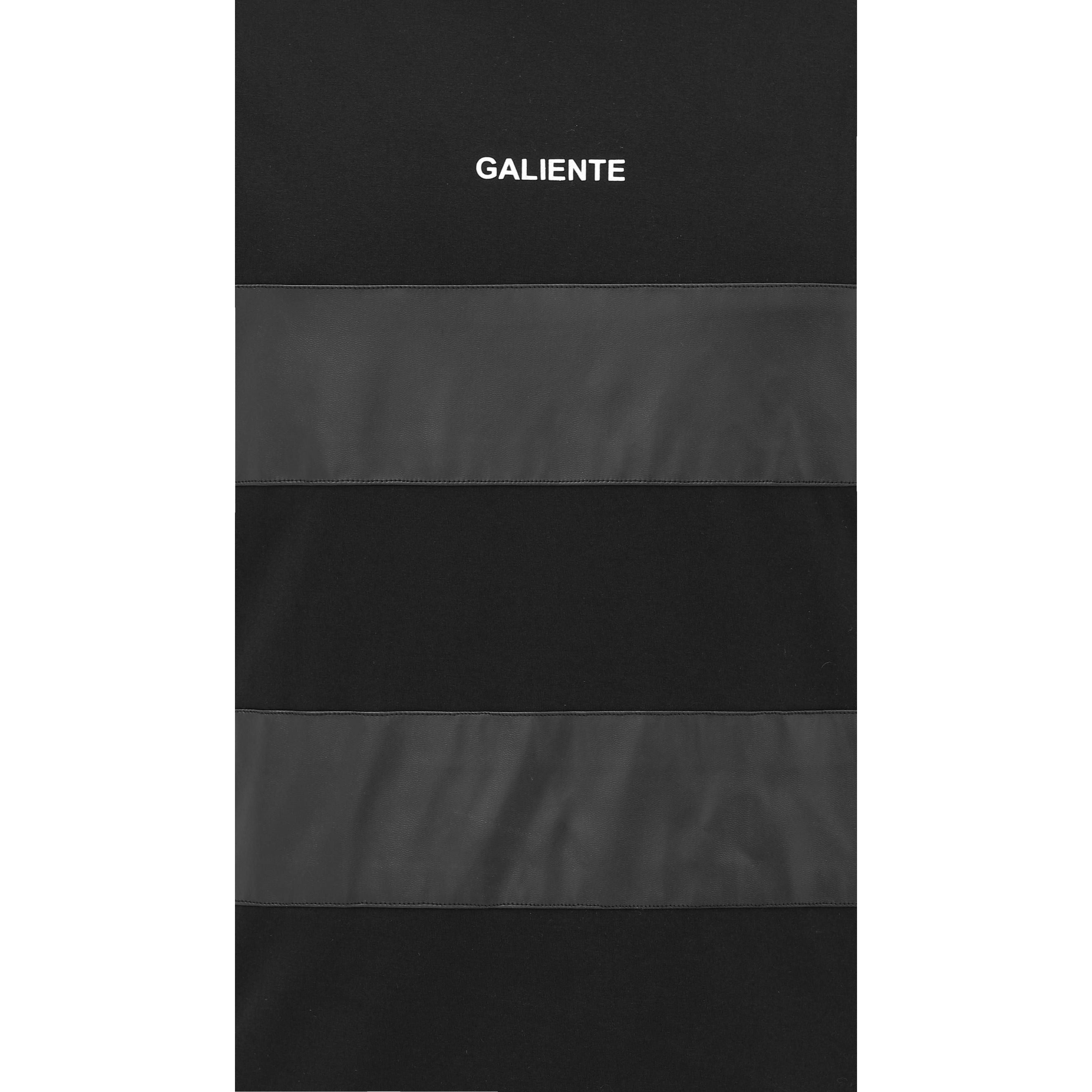 Black T-shirt with leather