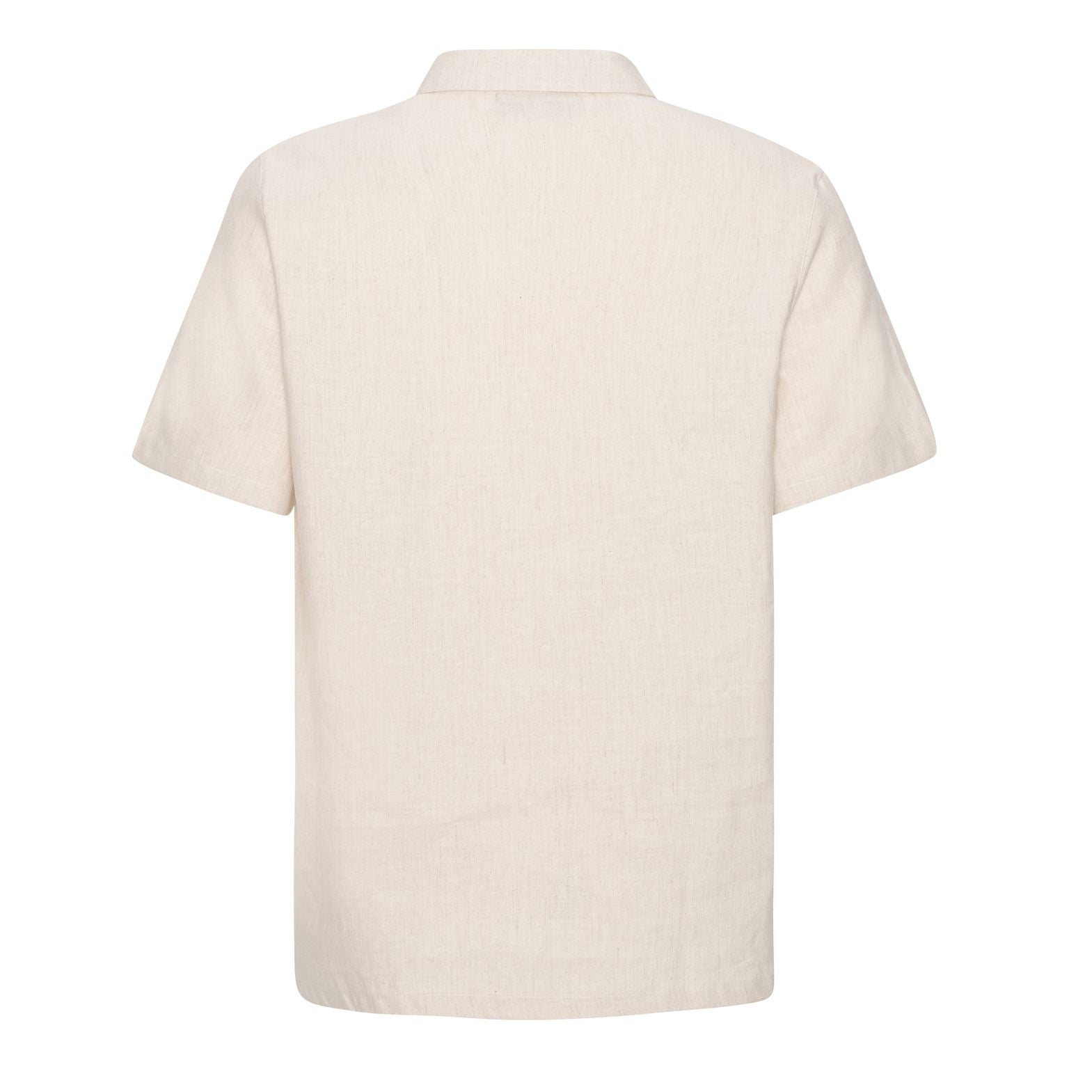 Beige kortærmet hør skjorte bag
