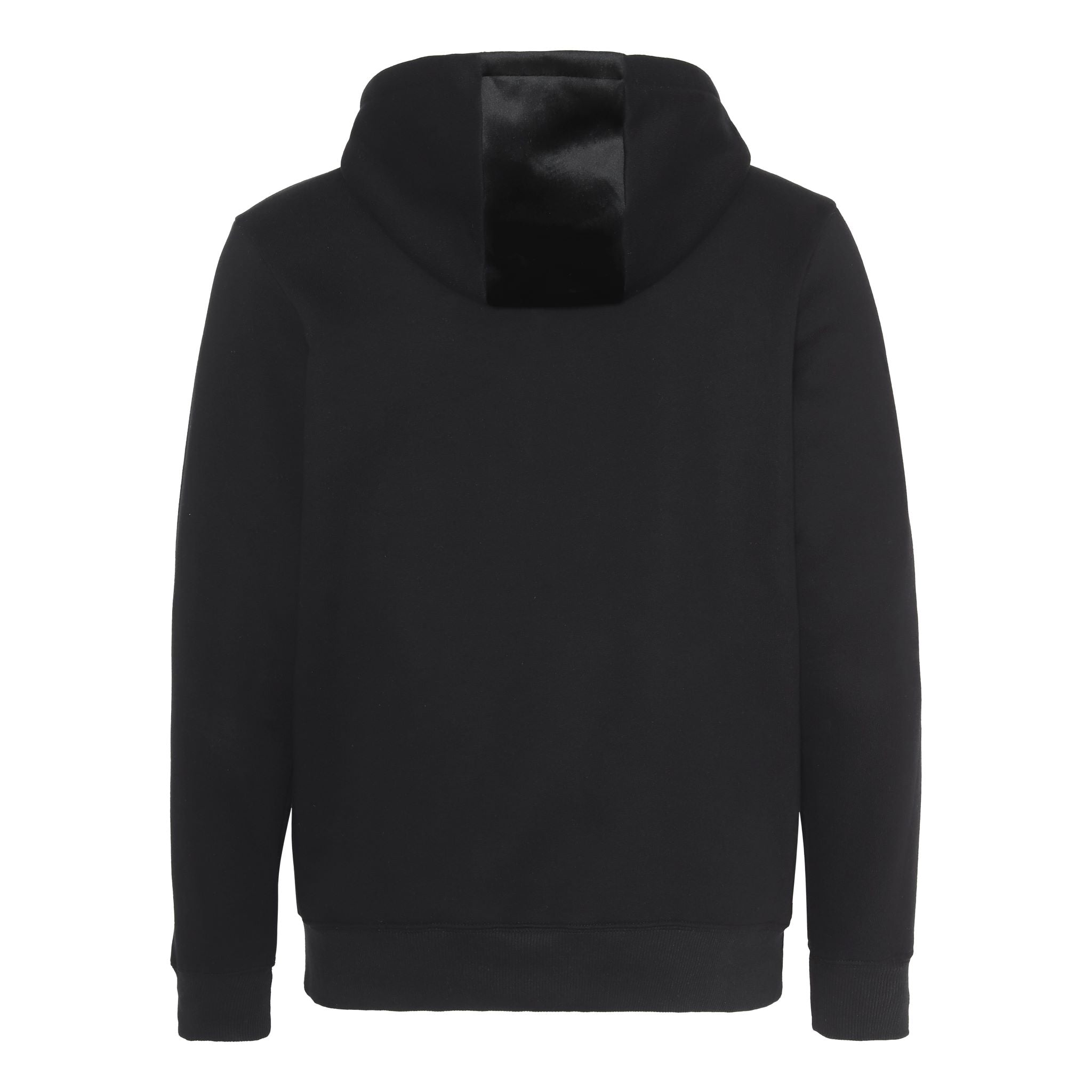 Sort hoodie med sort velour