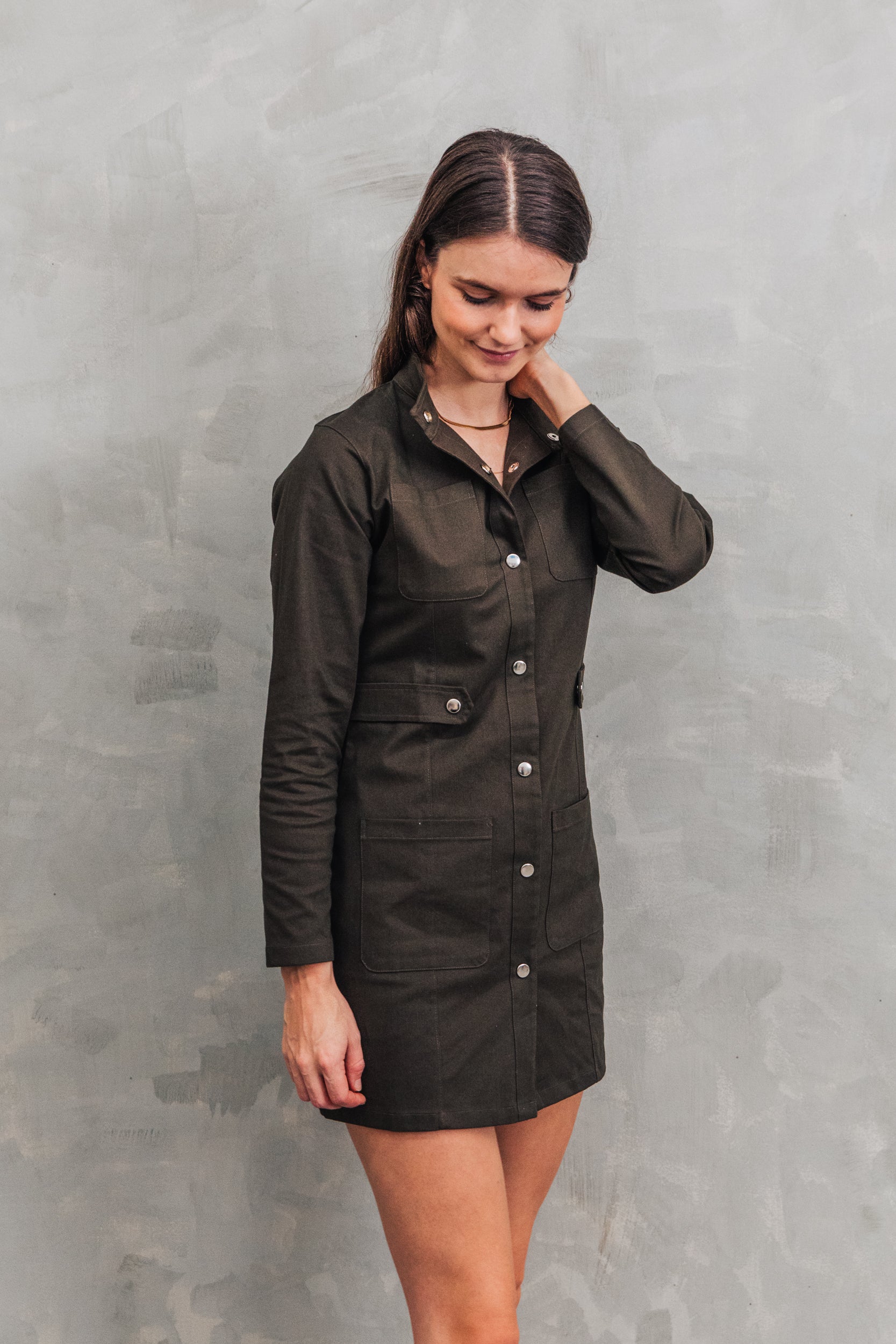 Army cargo kjole siden