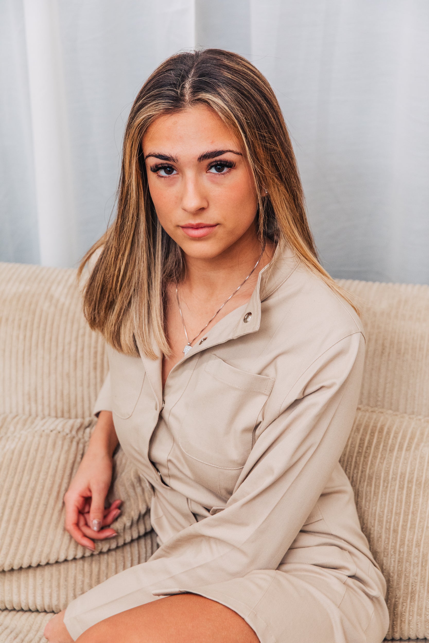 Beige cargo dress