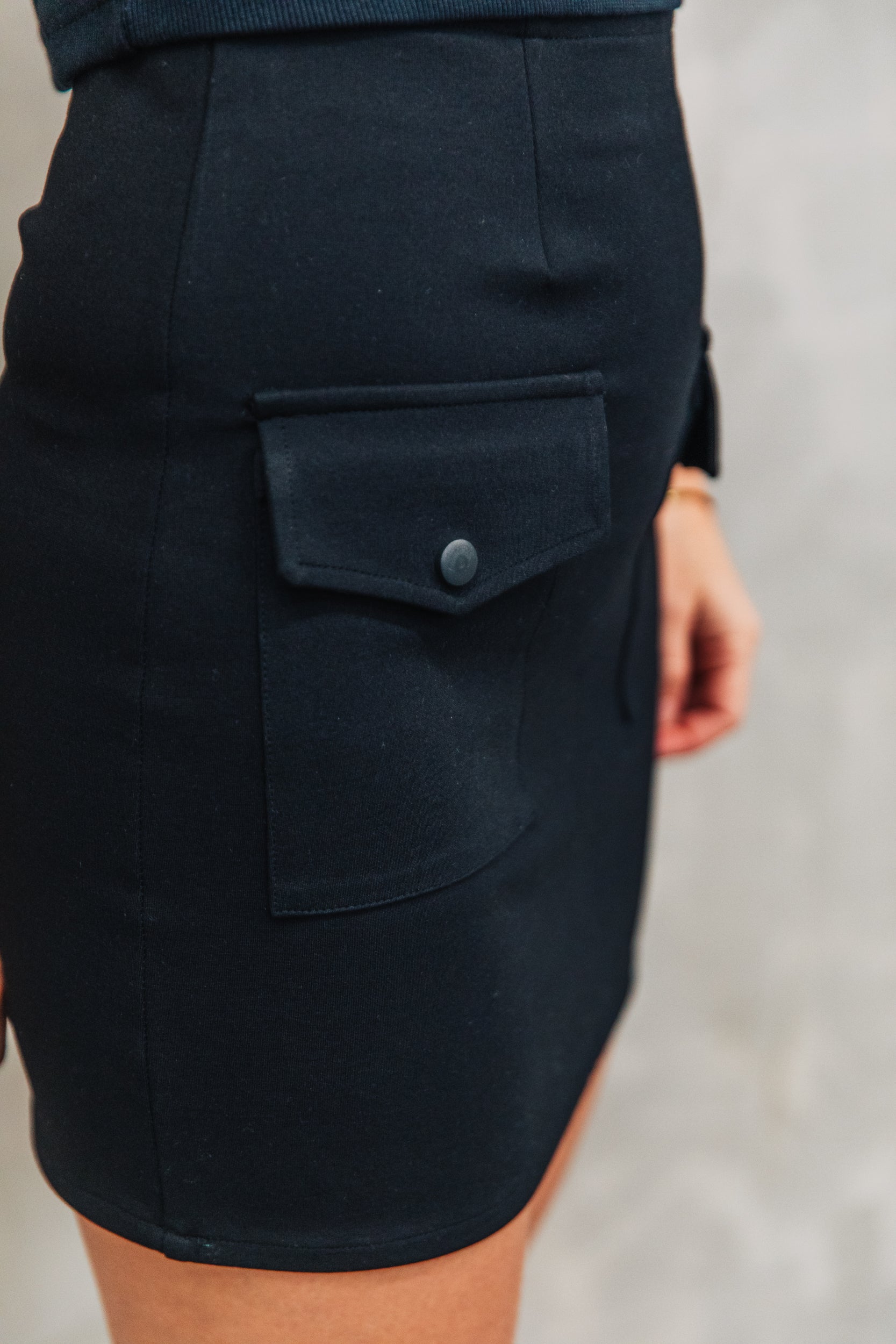 Black short skirt