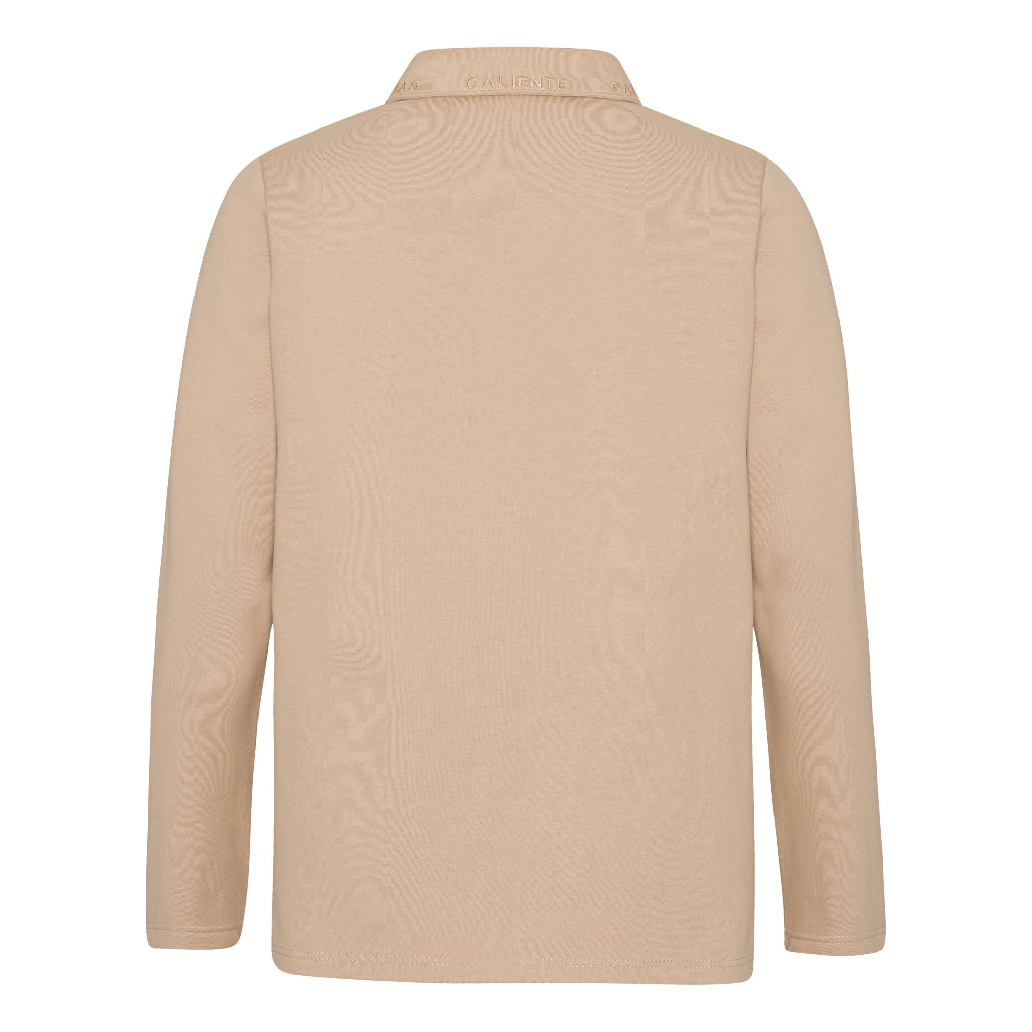 Beige langærmet polo bagside