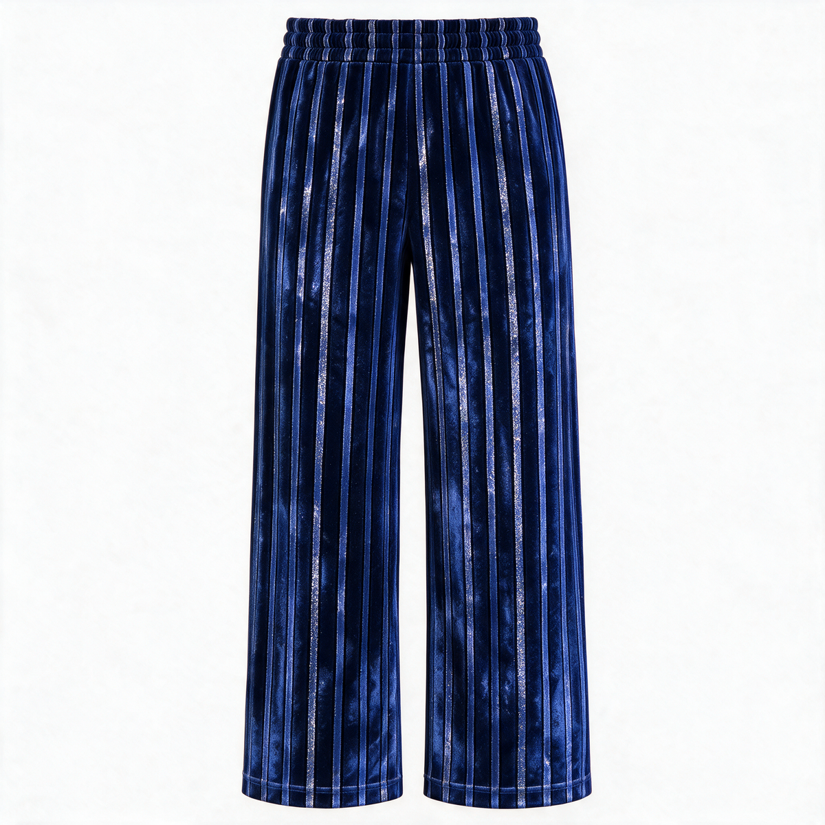Velvet Stripe Pants — Blue