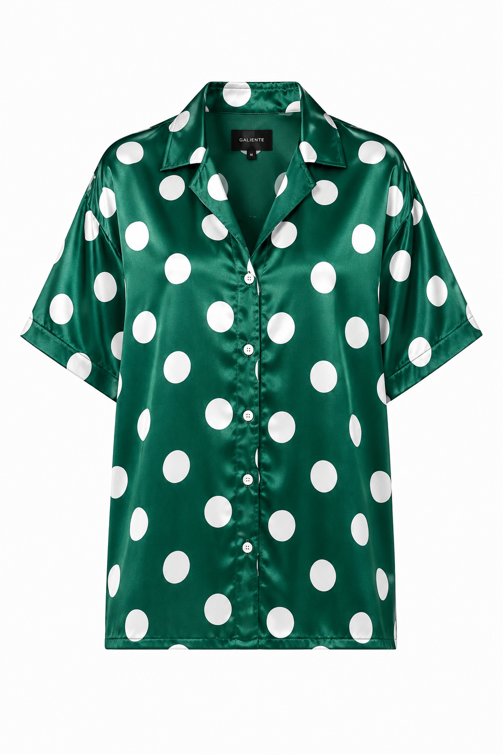 Polka satin shirt - green