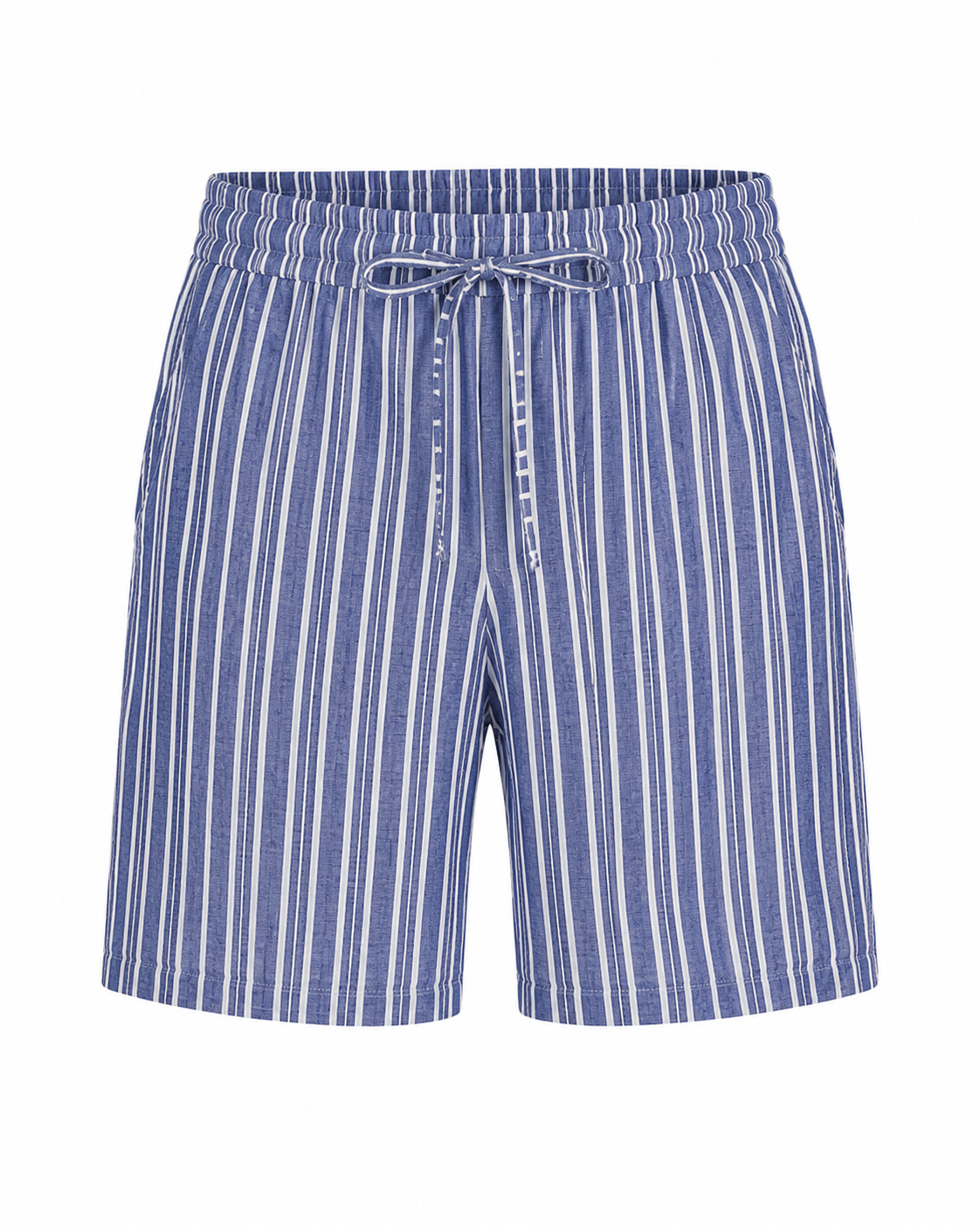 Stripe Linen Shorts — Blue