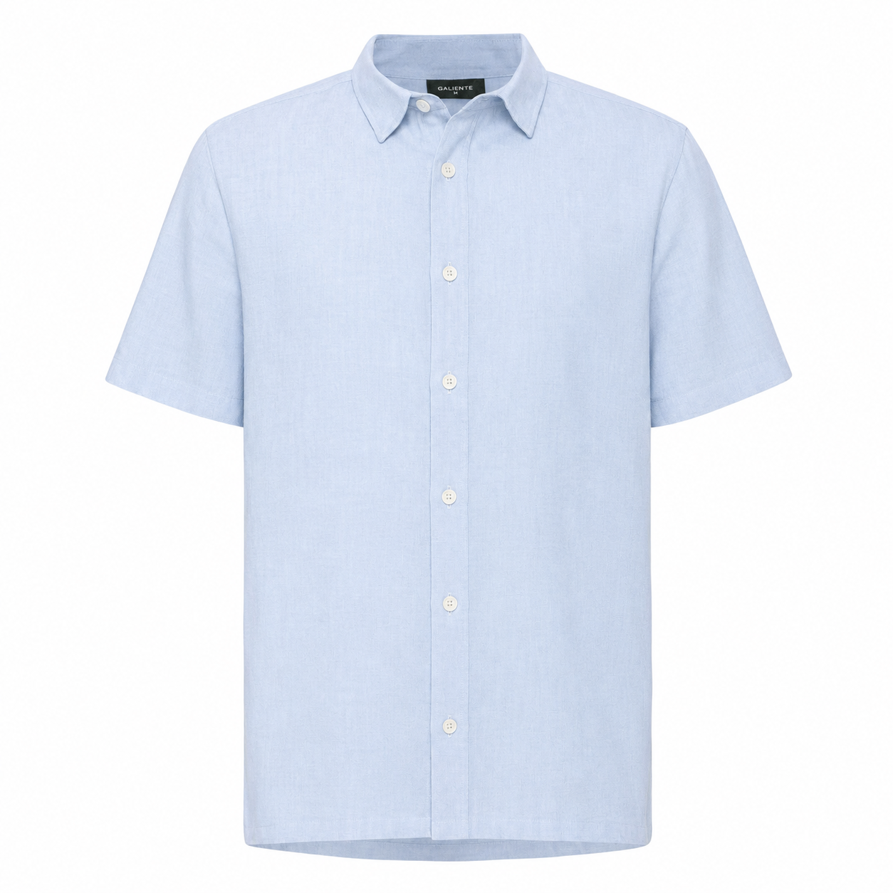 Light blue short sleeved linen shirt