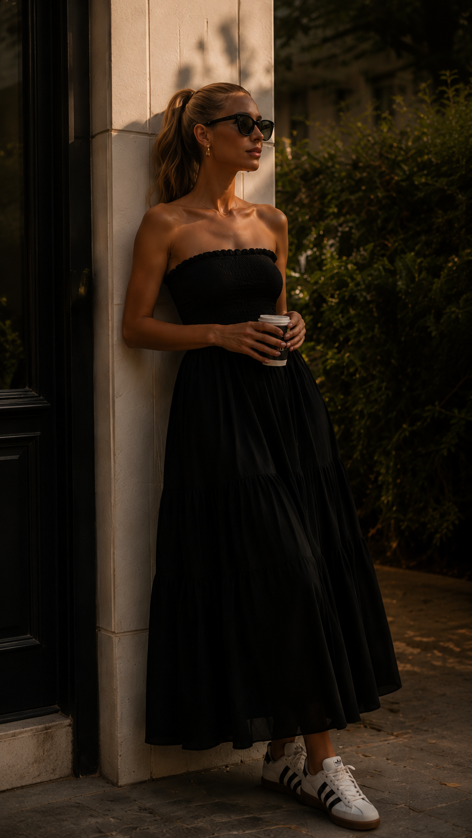 Riviera Voile Dress — black
