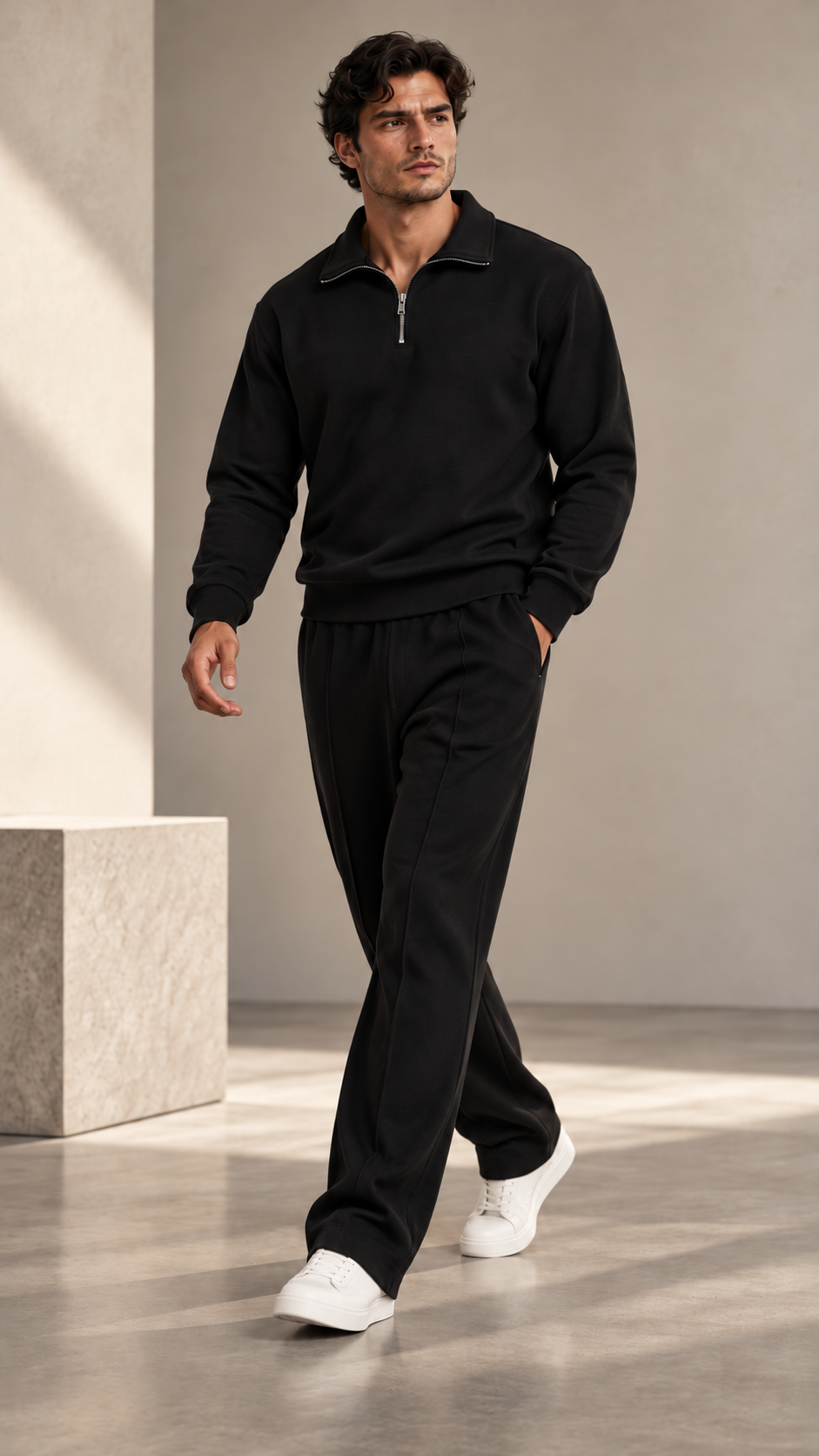 Black Quarter zip Sweat
