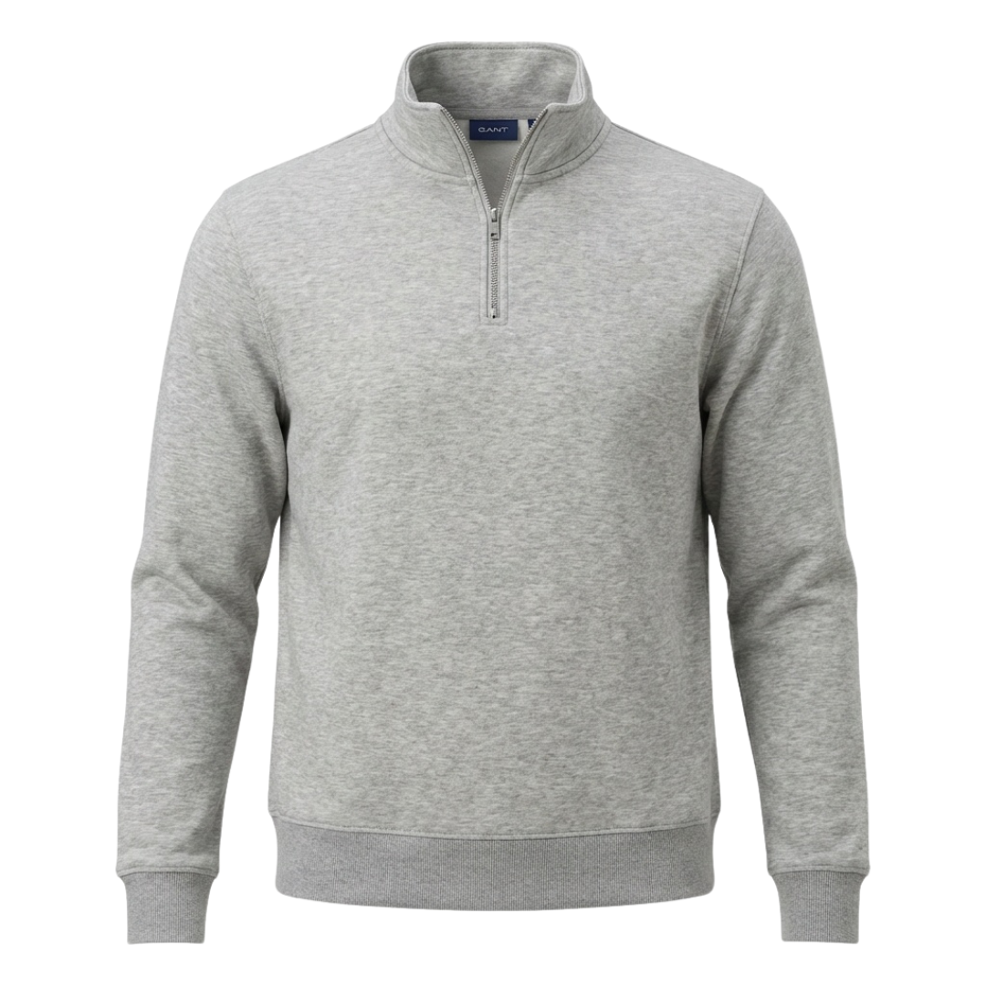 Grey melange Quarter zip Sweat
