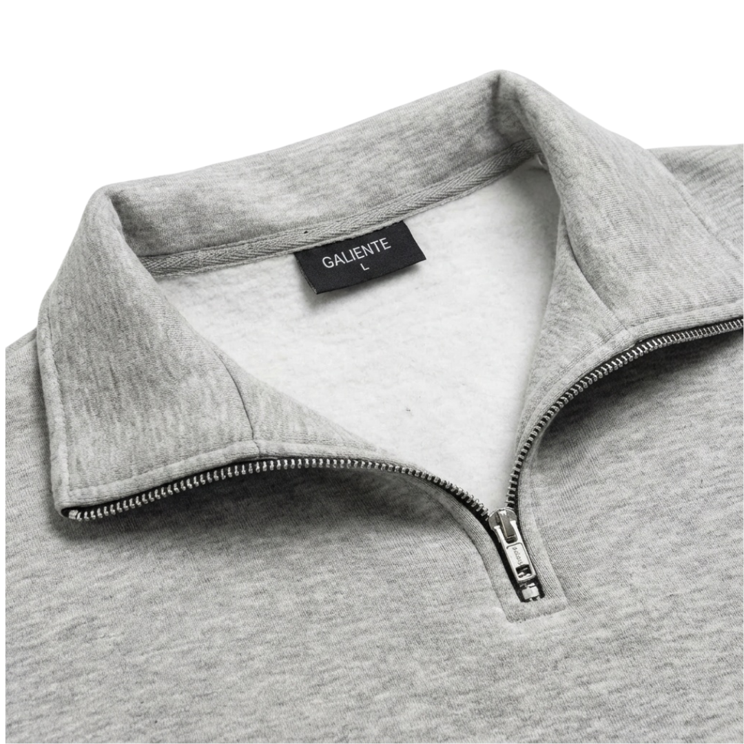 Grey melange Quarter zip Sweat