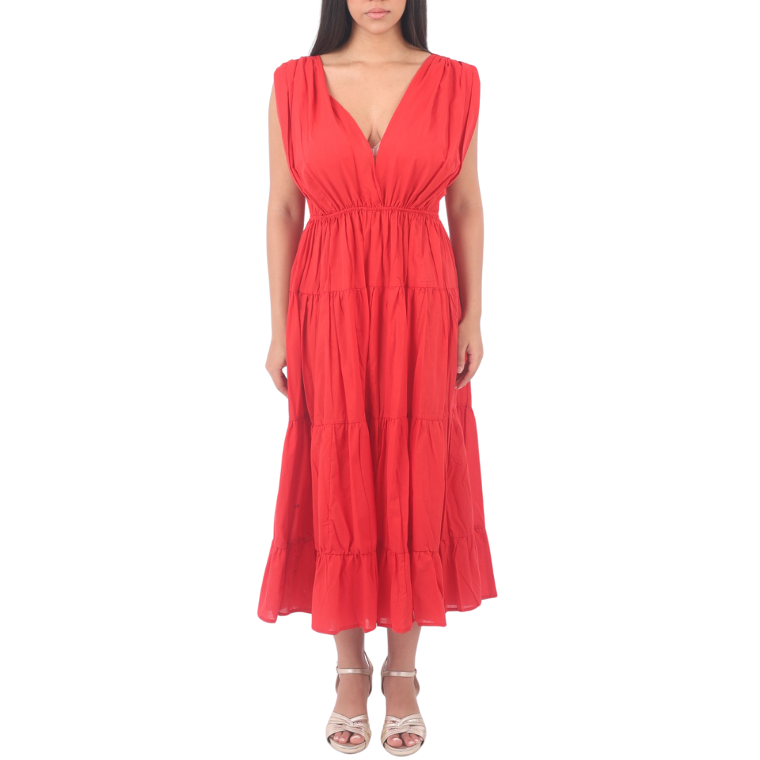 Red voile dress