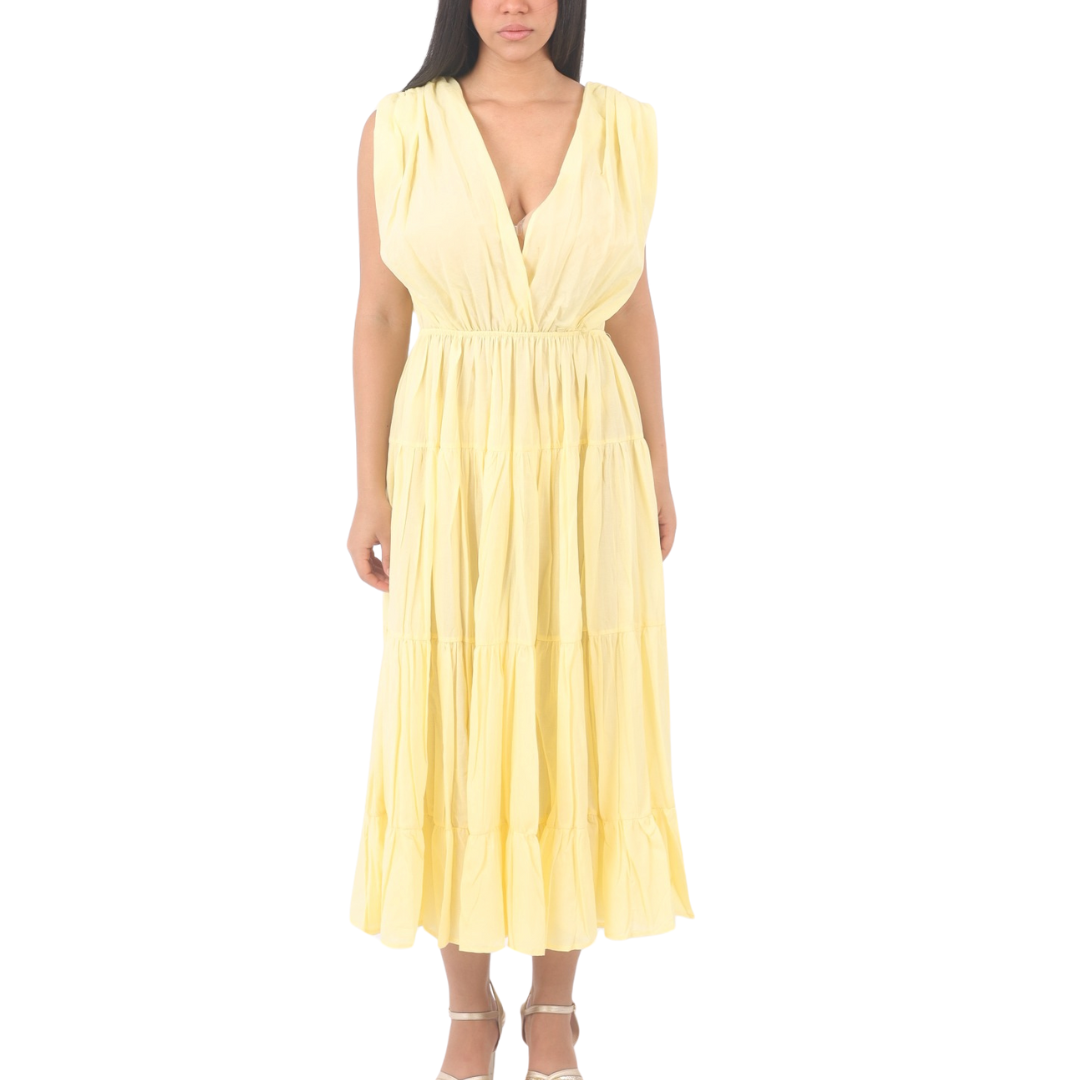 Yellow voile dress