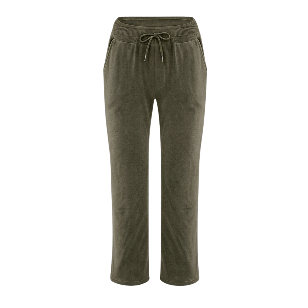 Army green velvet pants