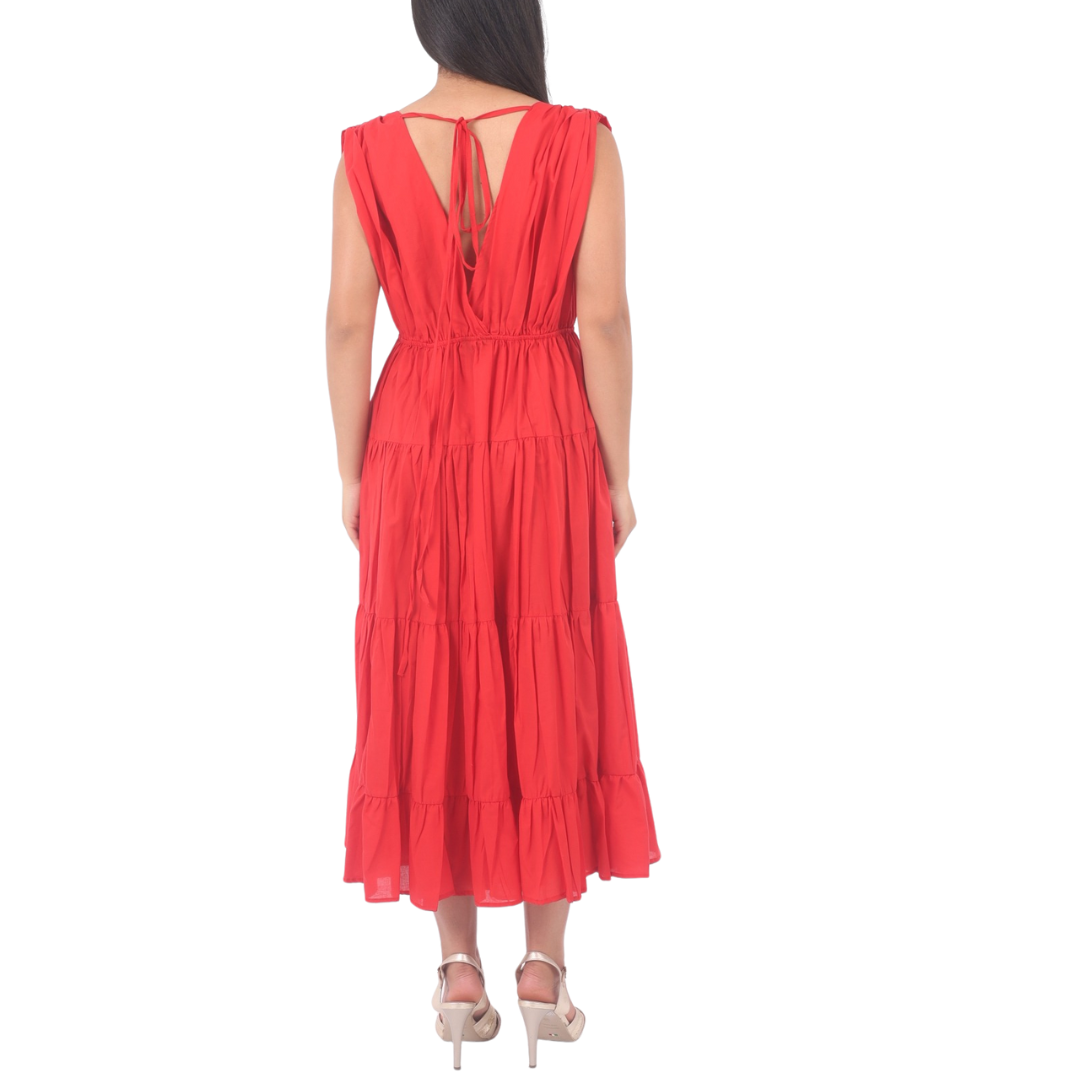 Red voile dress
