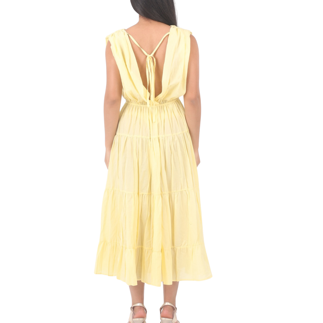 Yellow voile dress