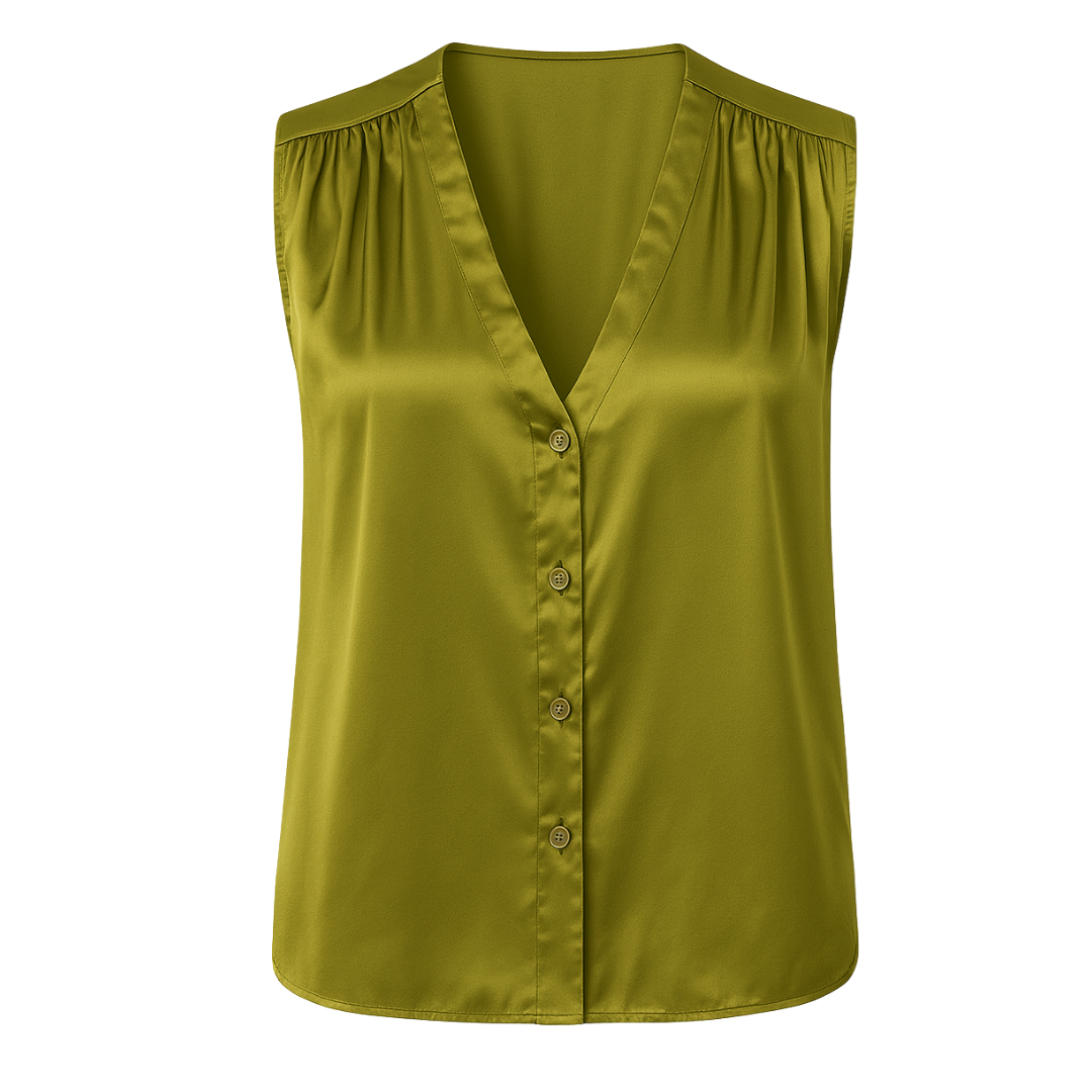 Yellow satin shirt