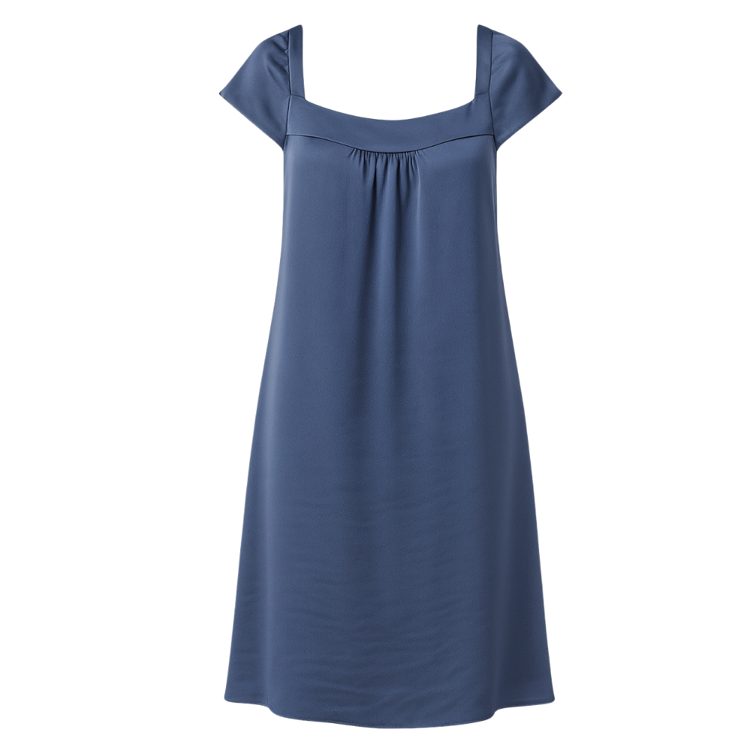 Blue satin dress