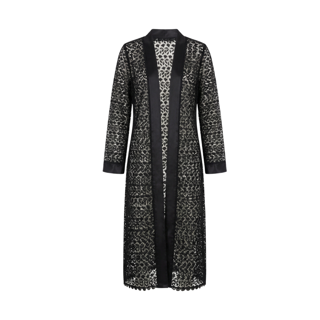 Lace Kimono with Satin Details